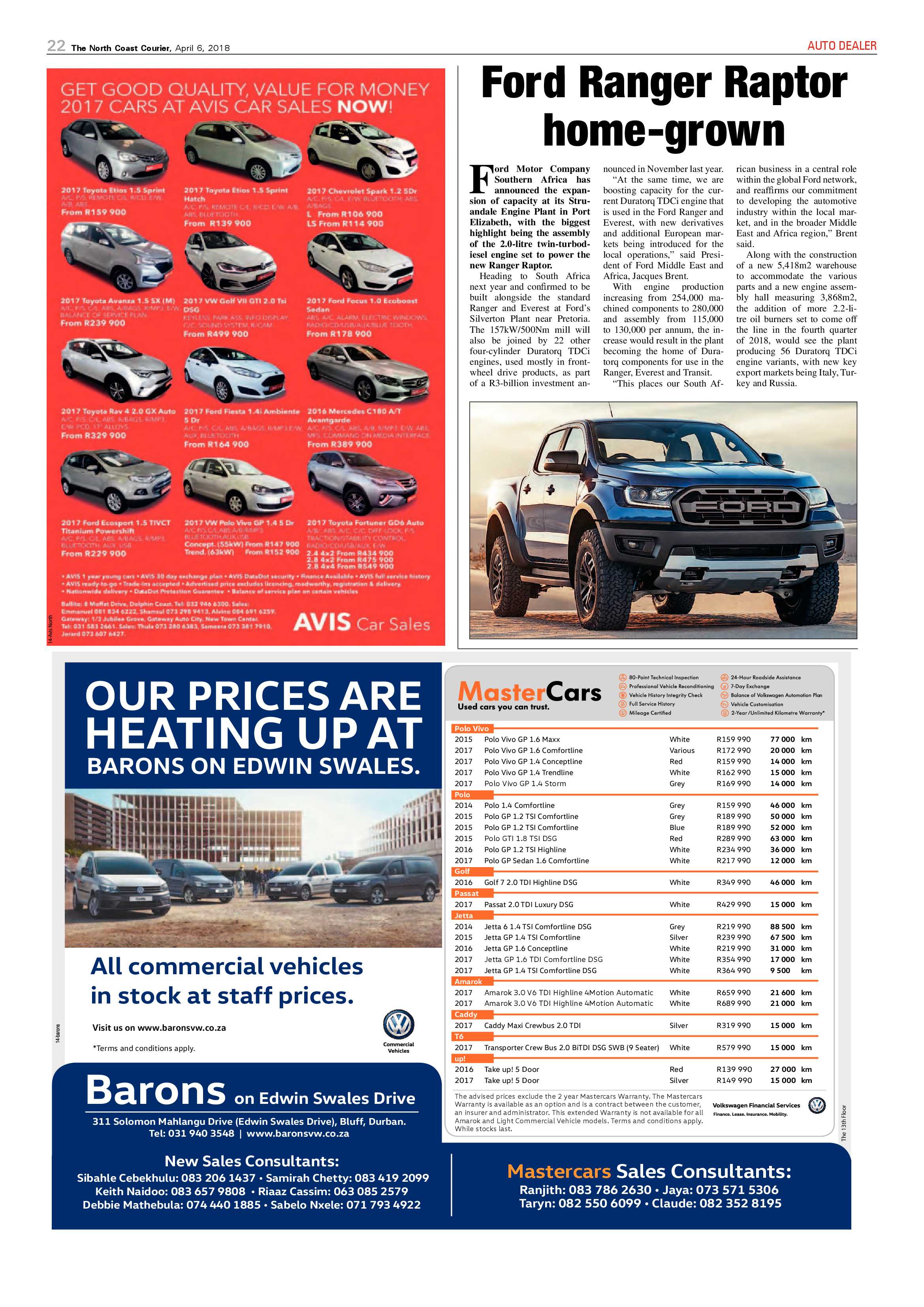 The North Coast Courier – 06 April 2018 page 22