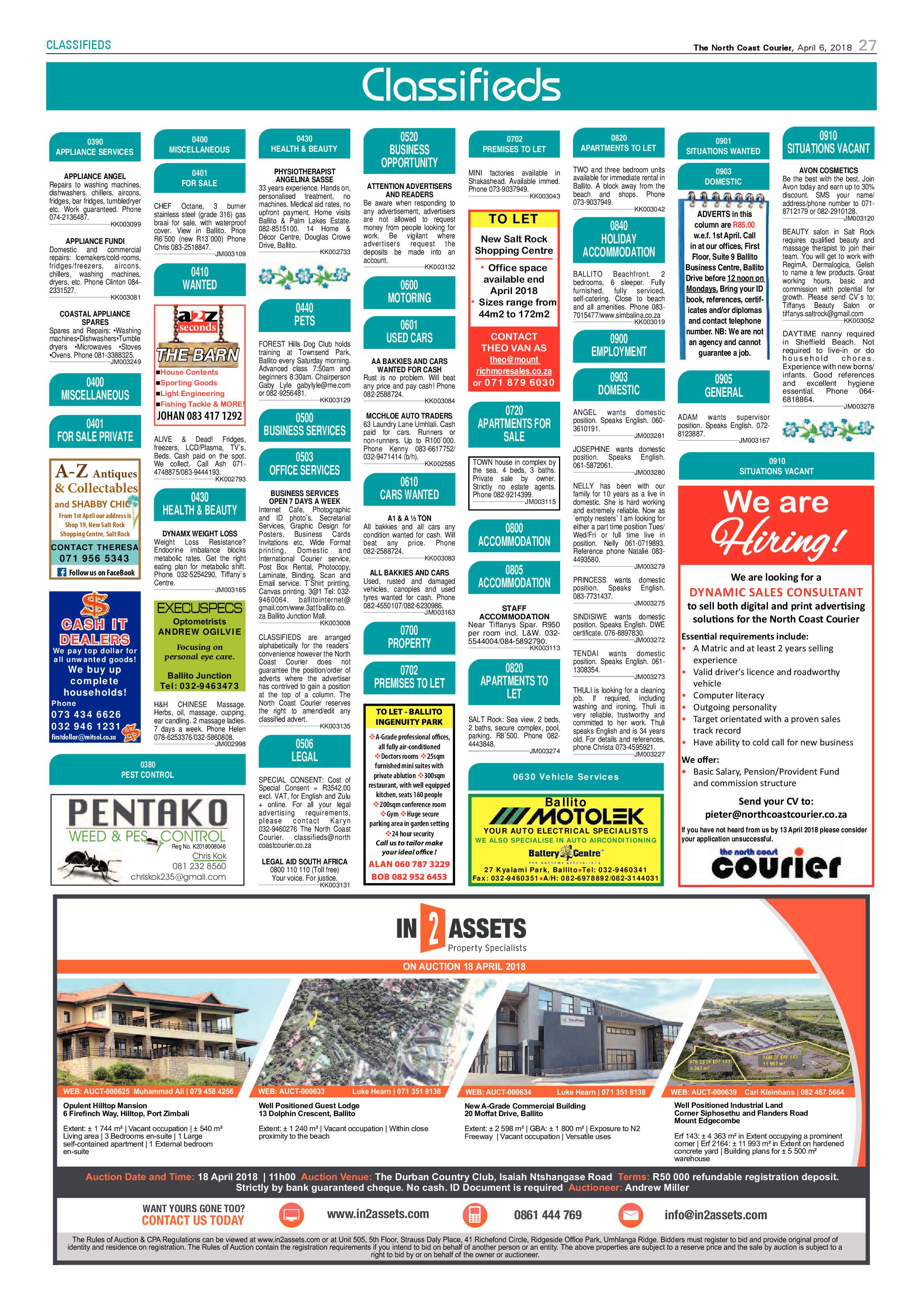 The North Coast Courier – 06 April 2018 page 27