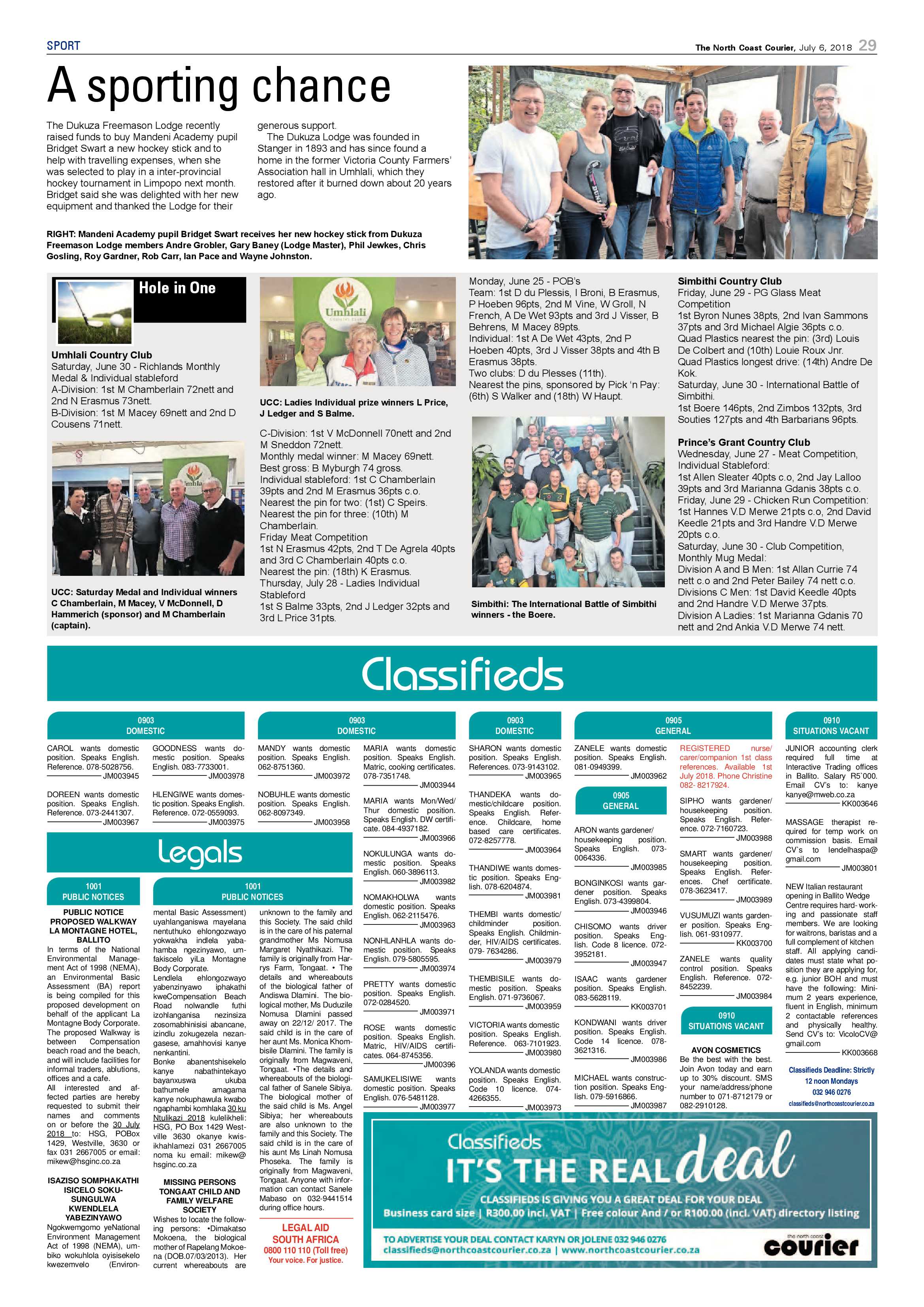 The North Coast Courier – 06 July 2018 page 29
