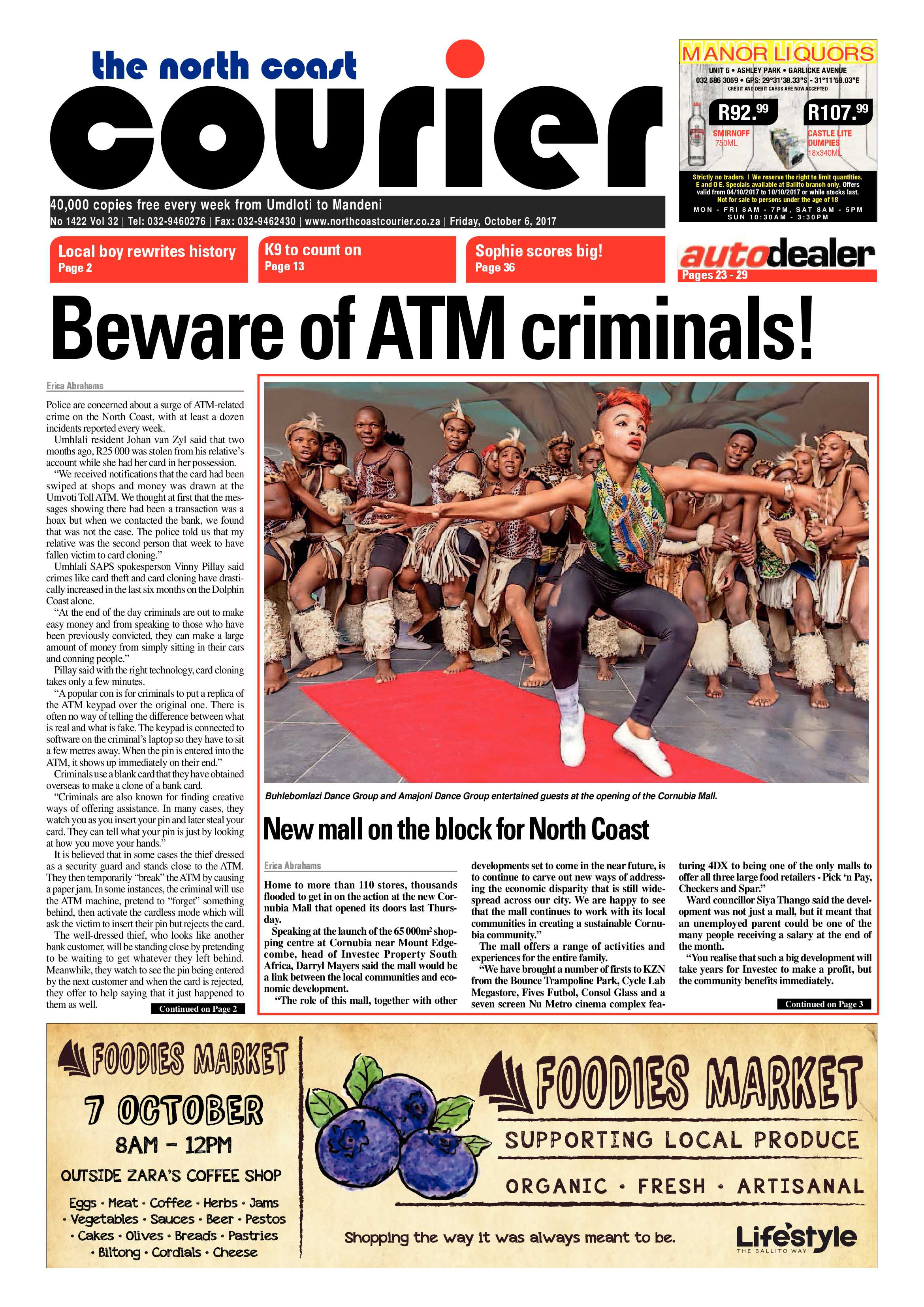 The North Coast Courier – 06 October 2017 page 1