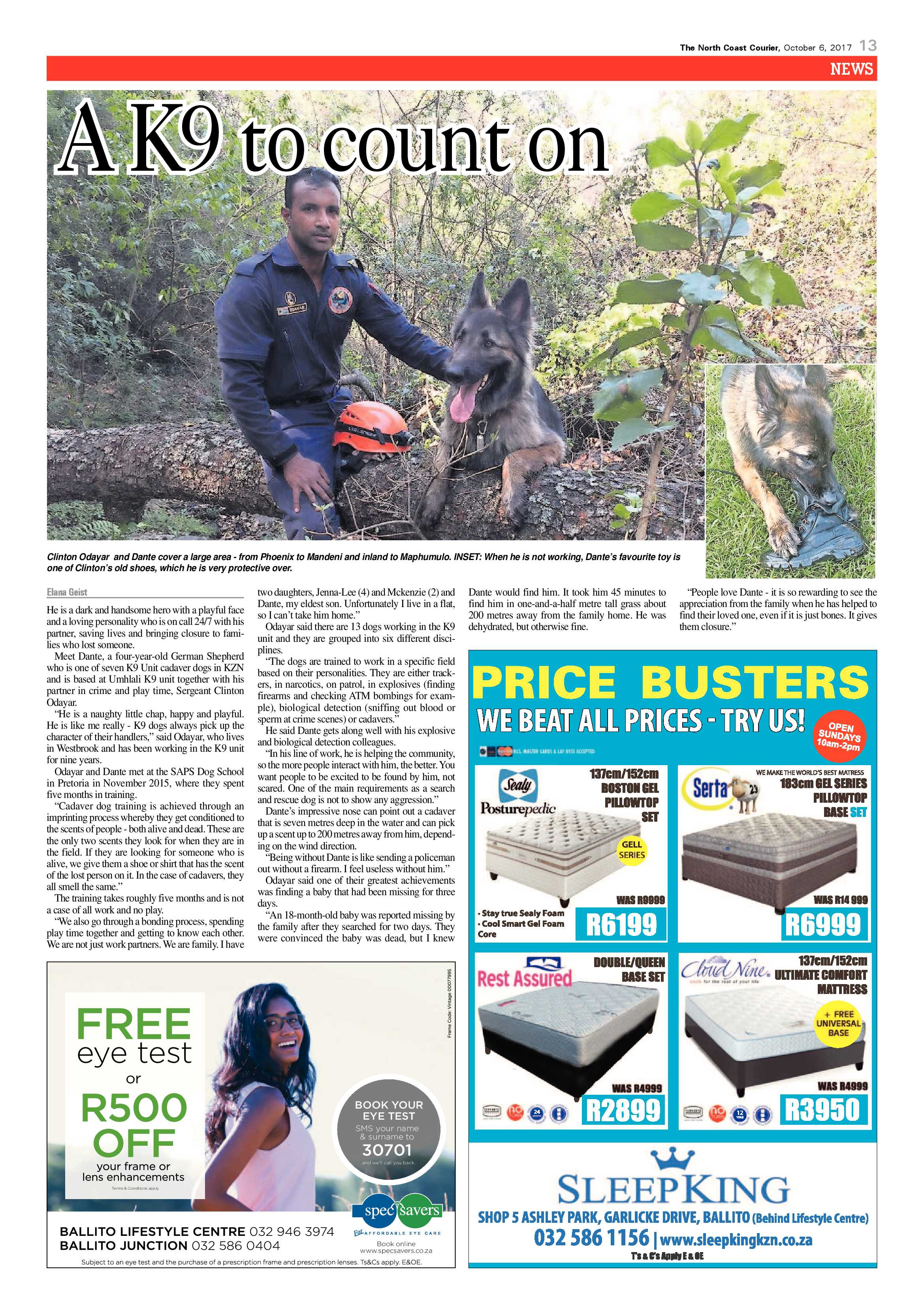 The North Coast Courier – 06 October 2017 page 13