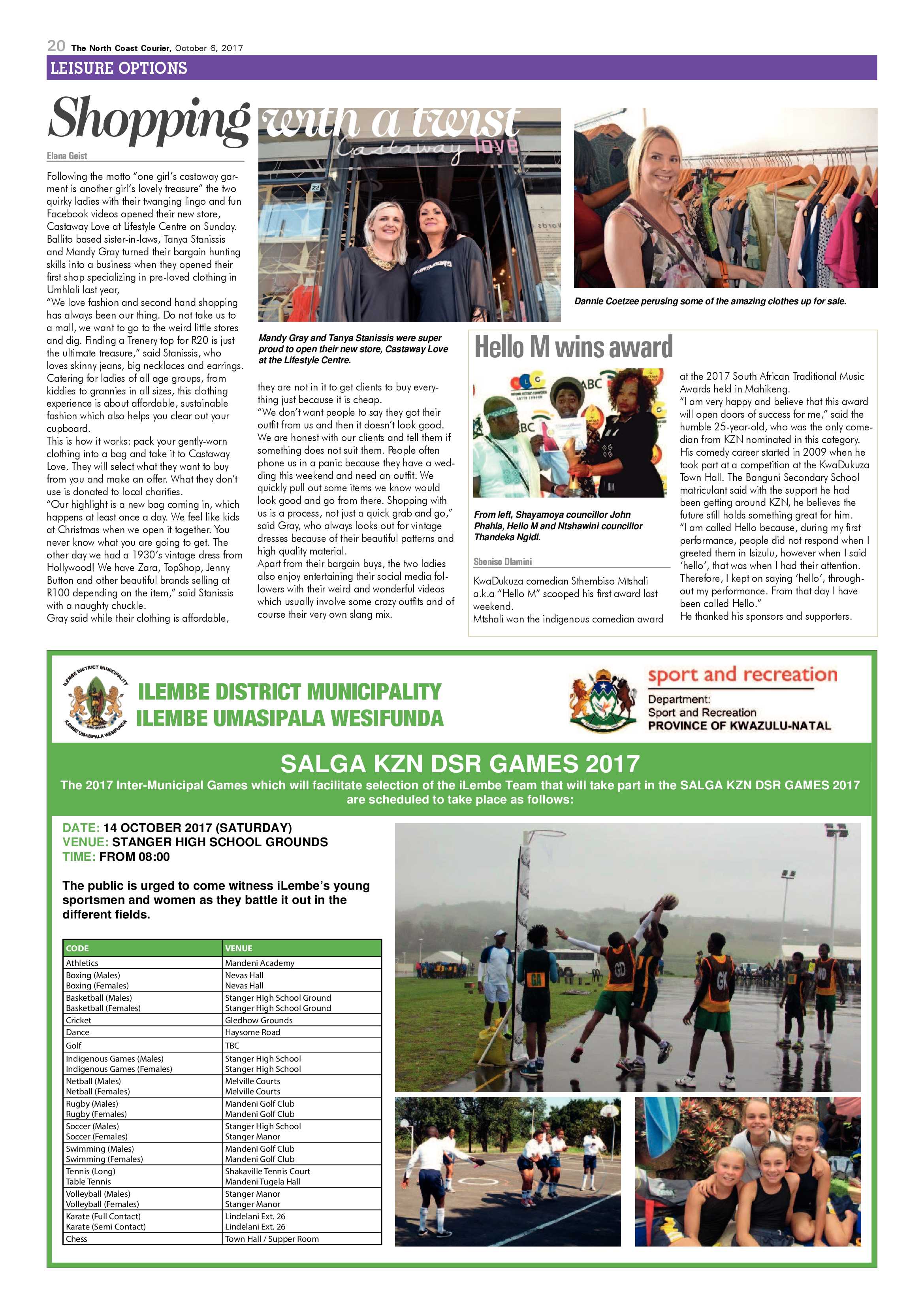 The North Coast Courier – 06 October 2017 page 20