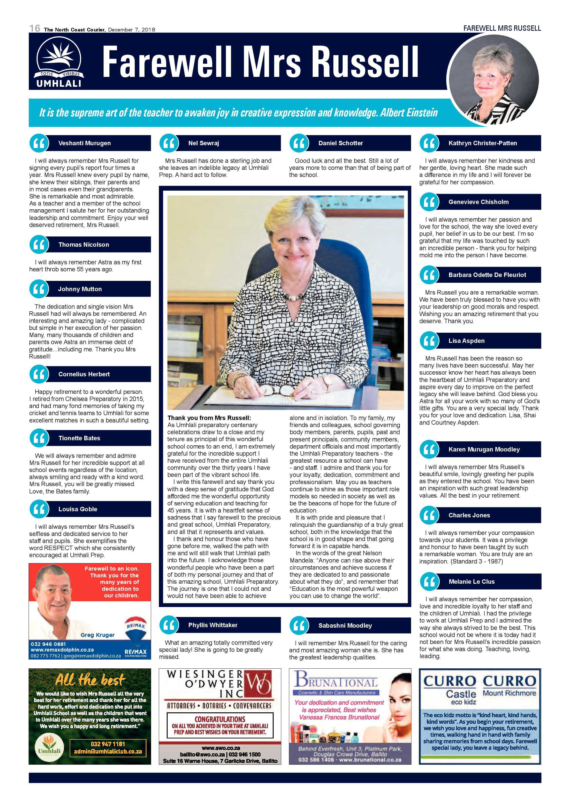 The North Coast Courier – 07 December 2018 page 16