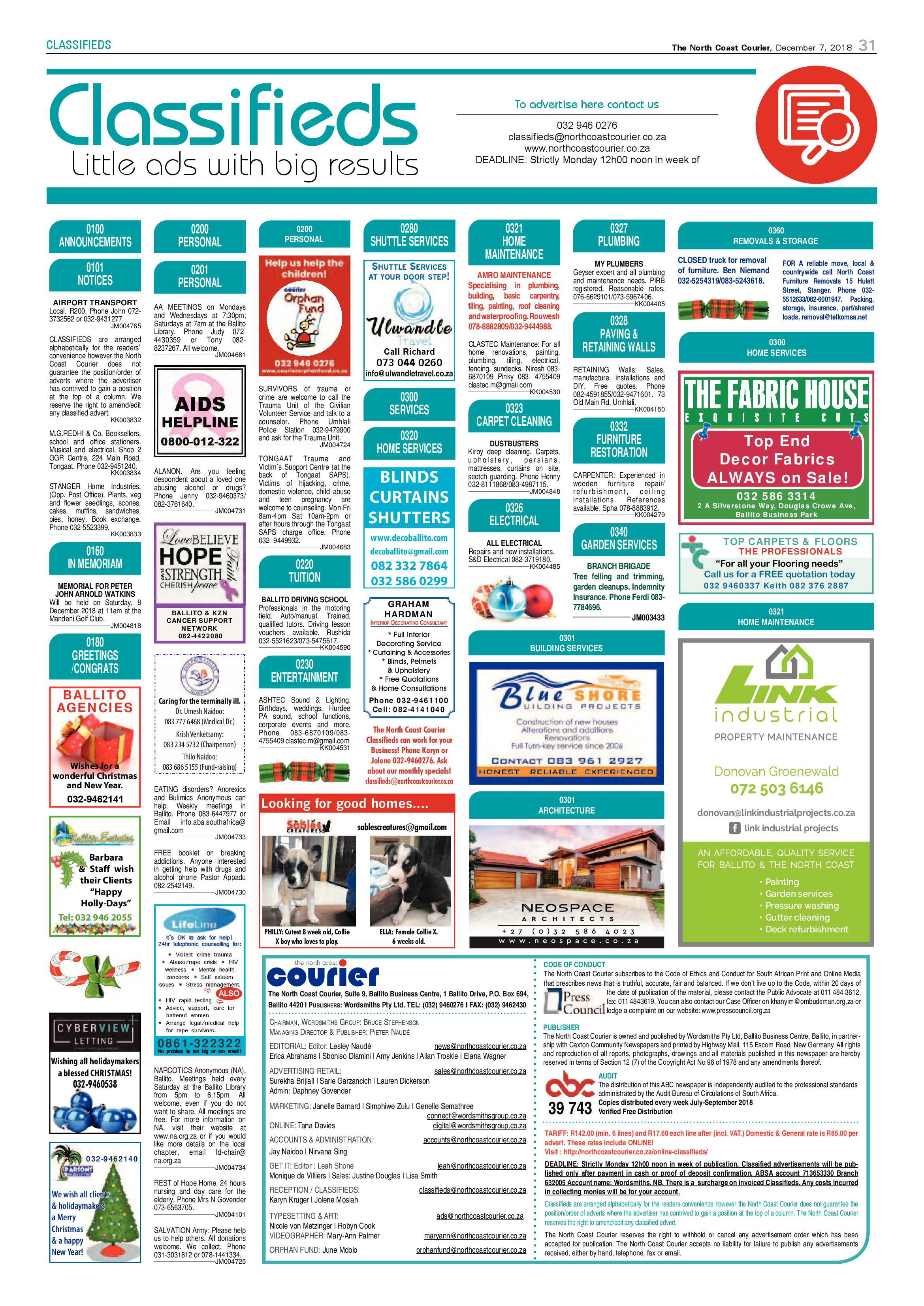 The North Coast Courier – 07 December 2018 page 31