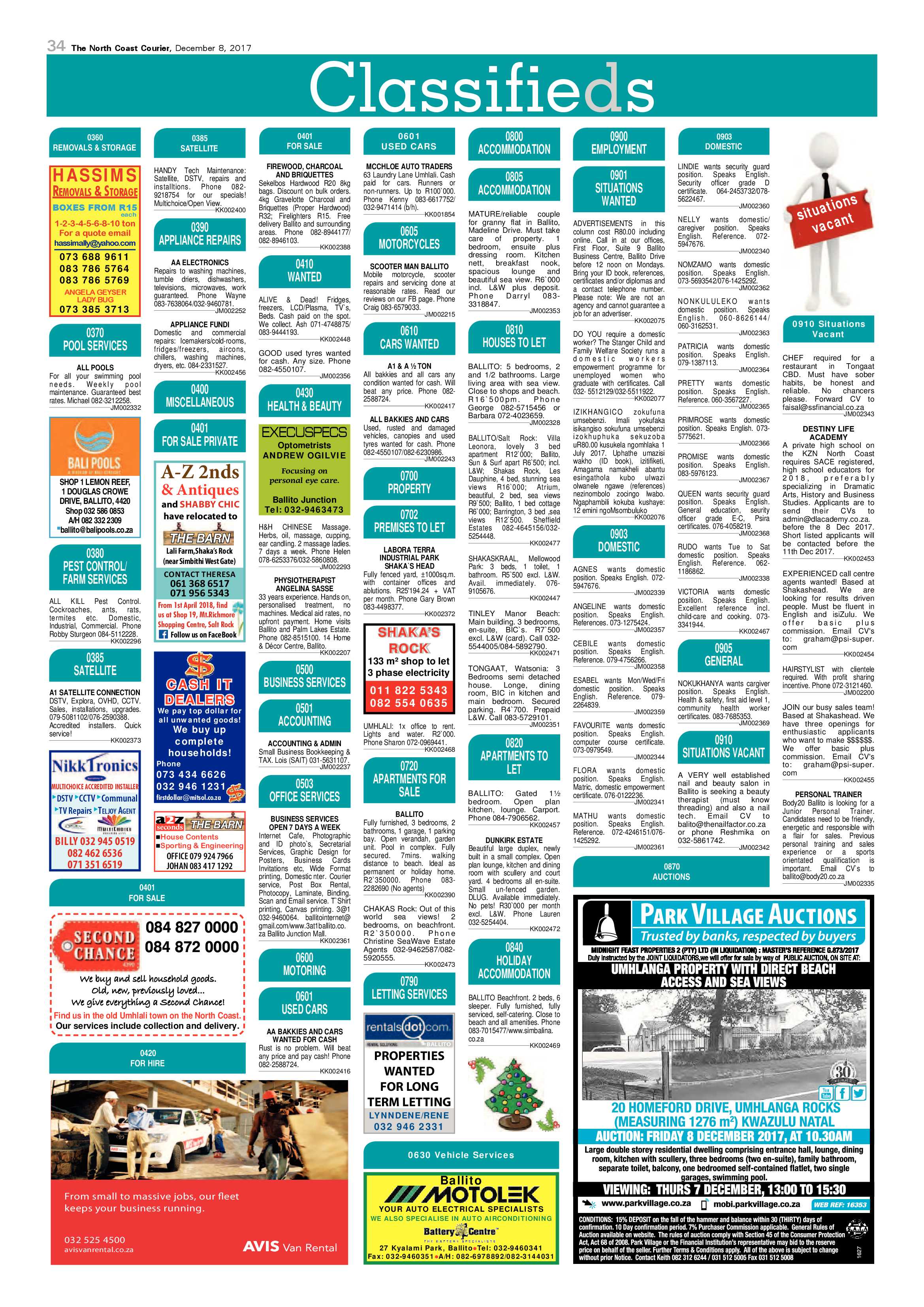 The North Coast Courier – 08 December 2017 page 34