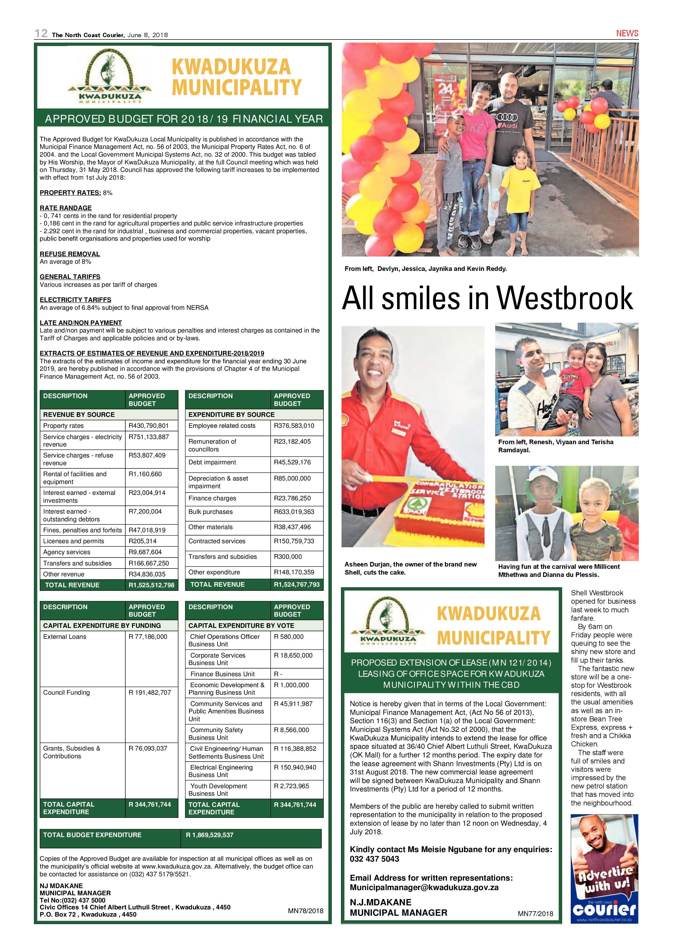 The North Coast Courier – 08 June 2018 page 12
