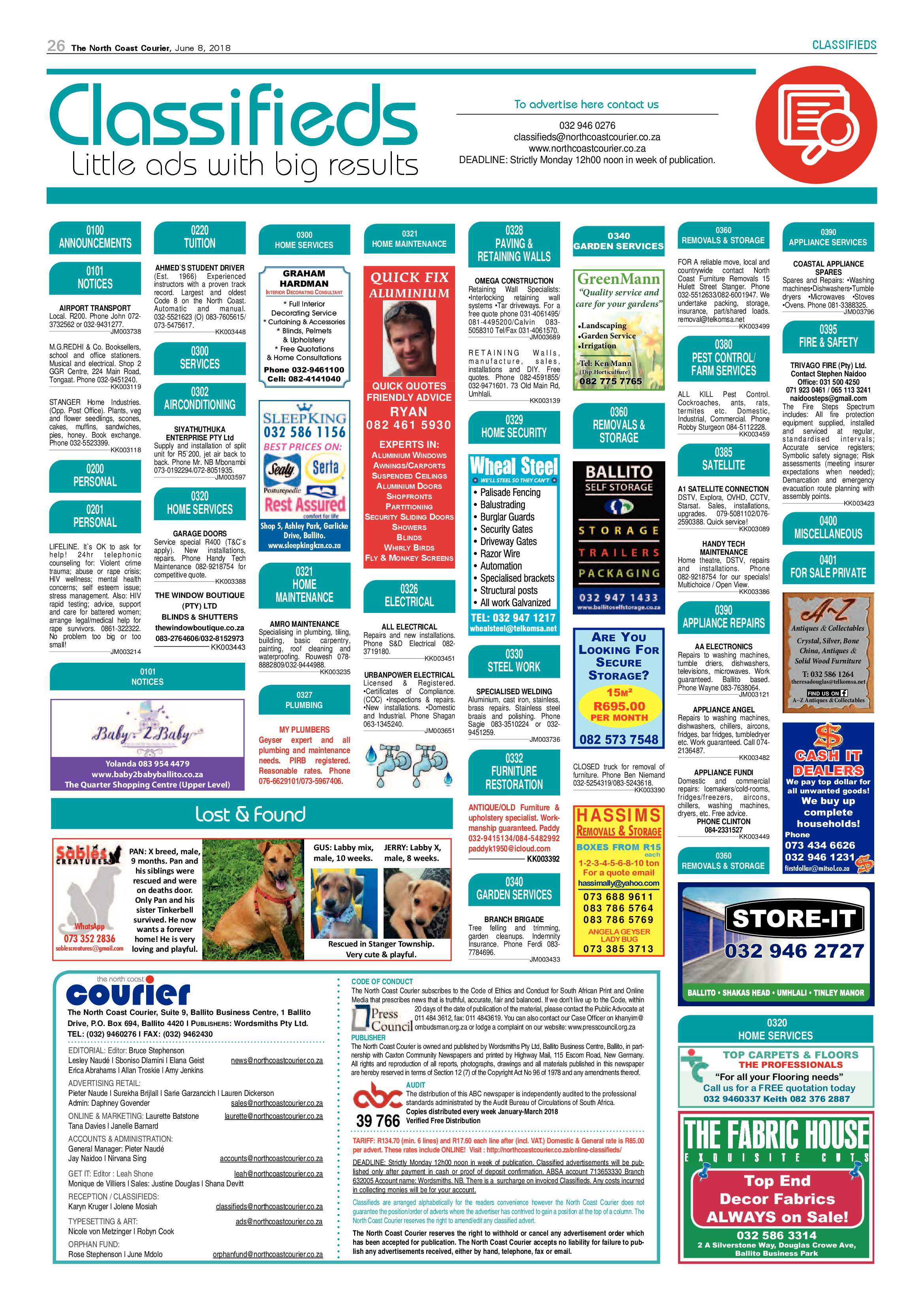 The North Coast Courier – 08 June 2018 page 26