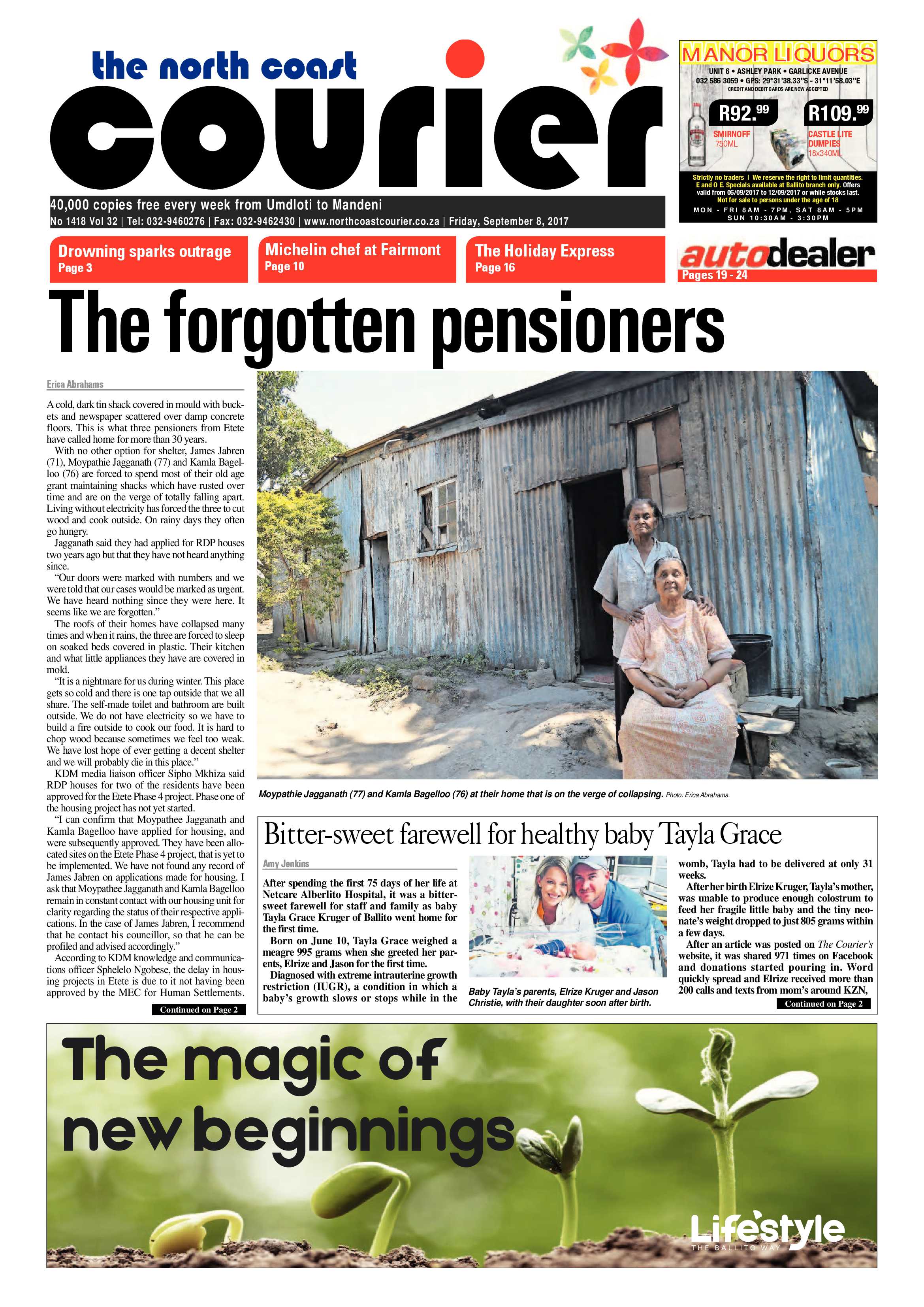 The North Coast Courier – 08 September 2017 page 1