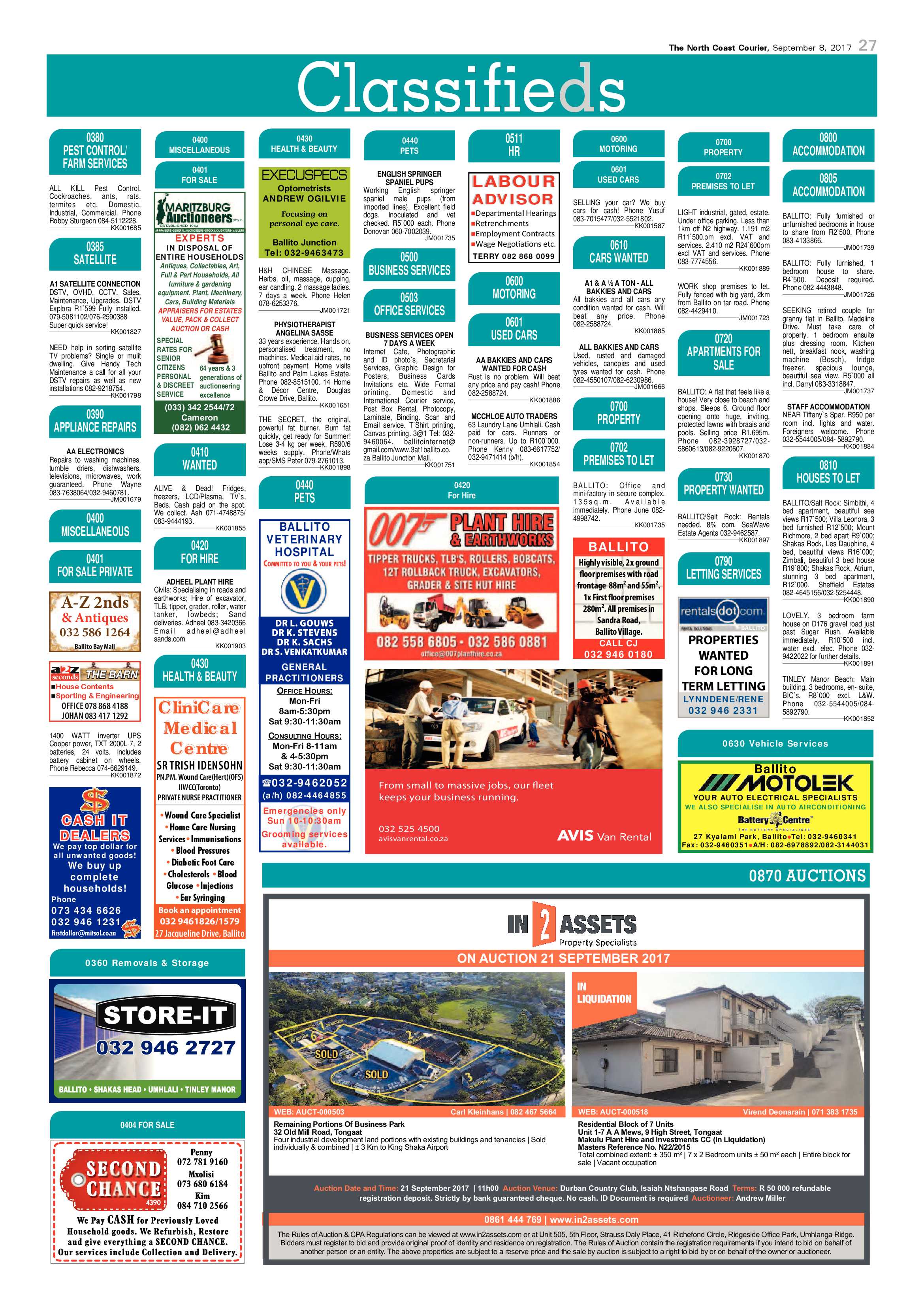The North Coast Courier – 08 September 2017 page 27
