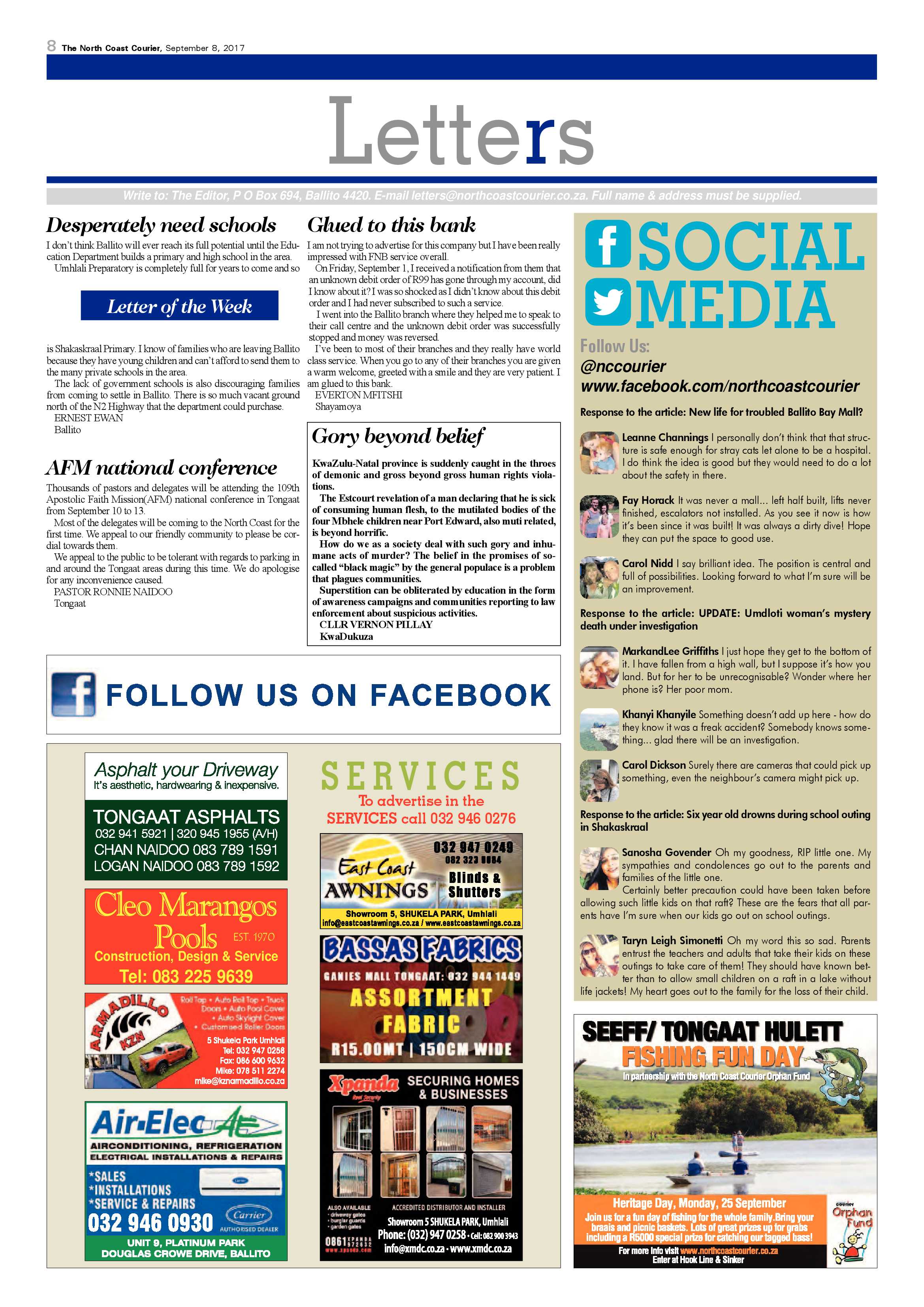 The North Coast Courier – 08 September 2017 page 8