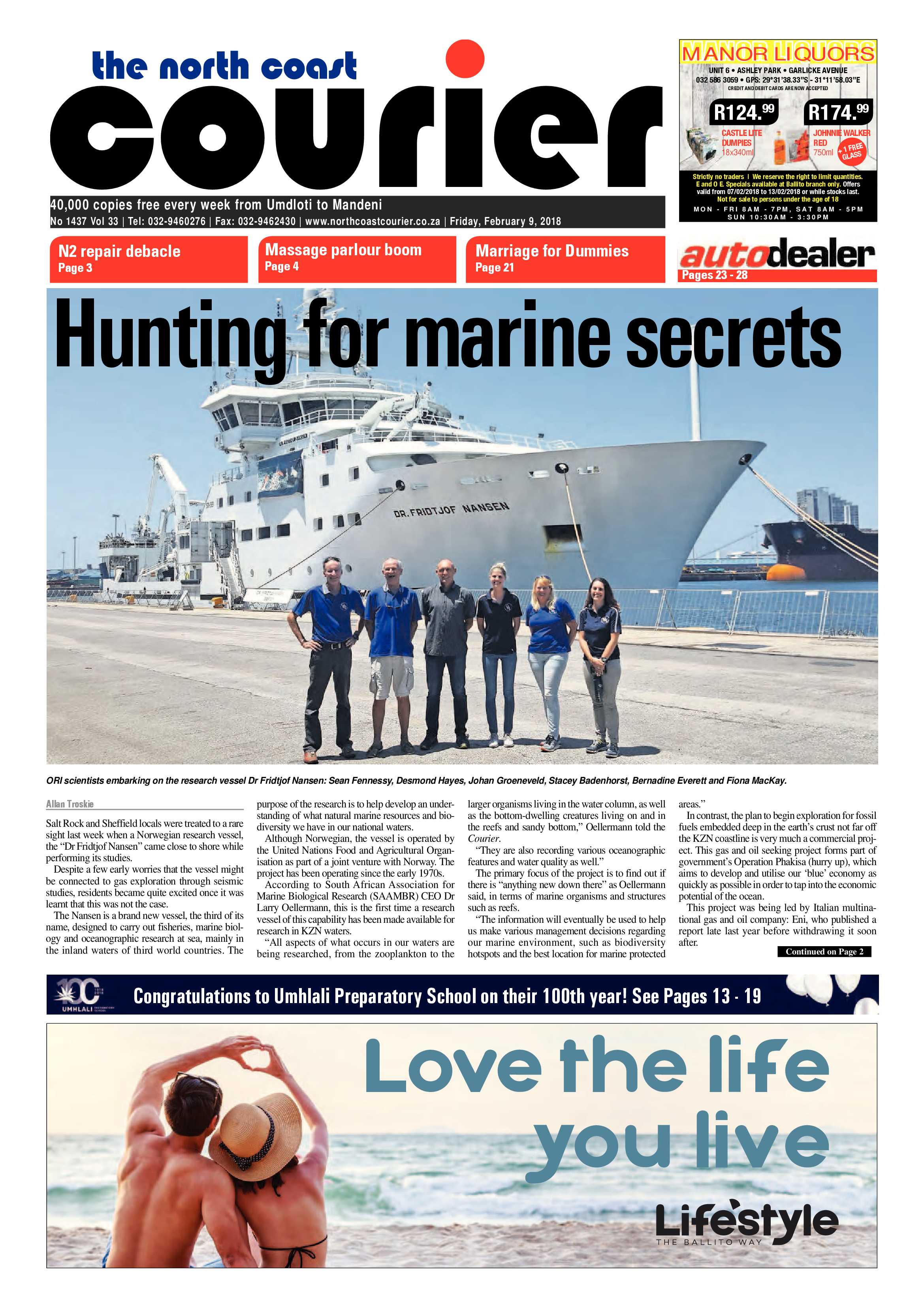 The North Coast Courier – 09 February 2018 page 1