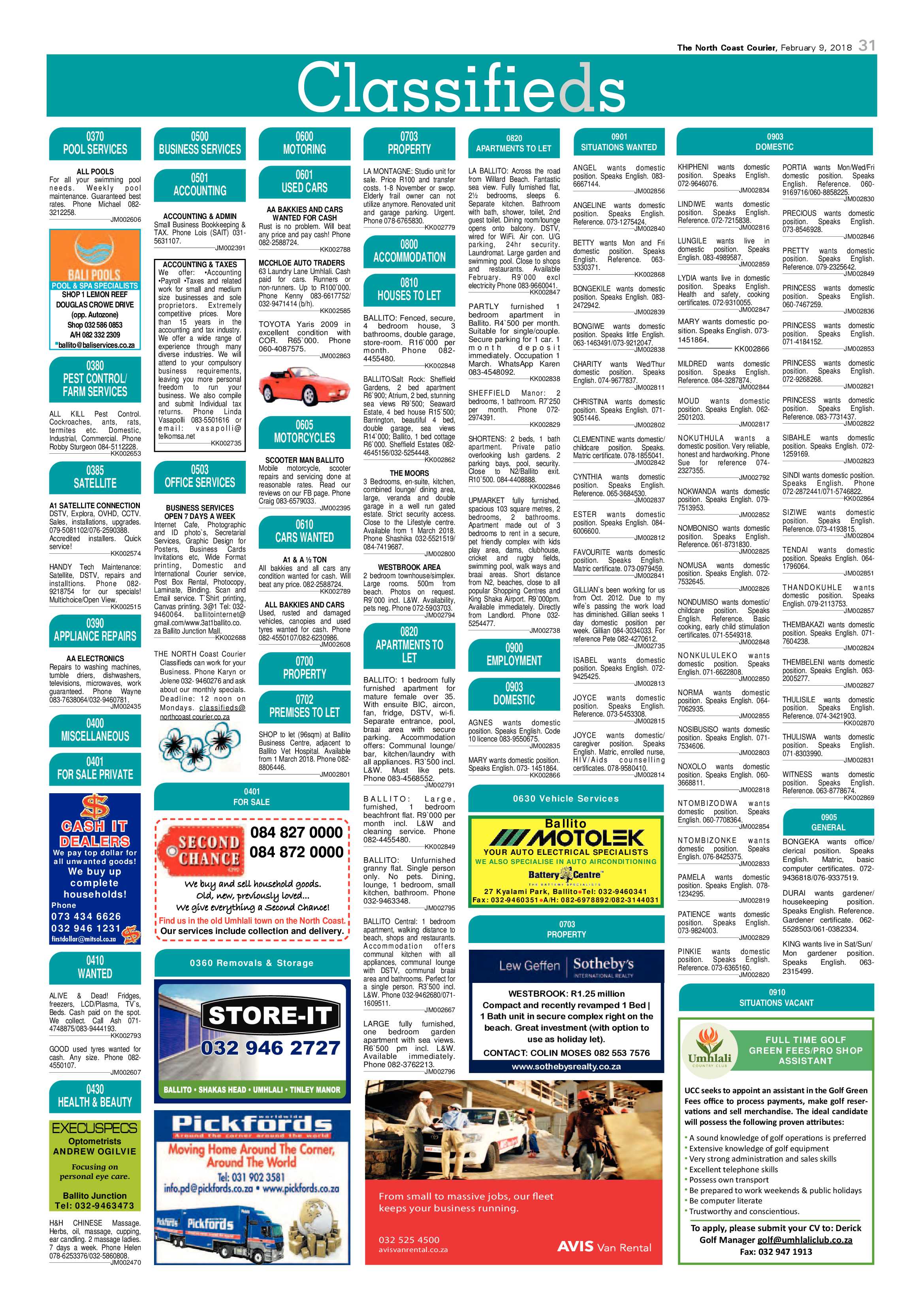 The North Coast Courier – 09 February 2018 page 31
