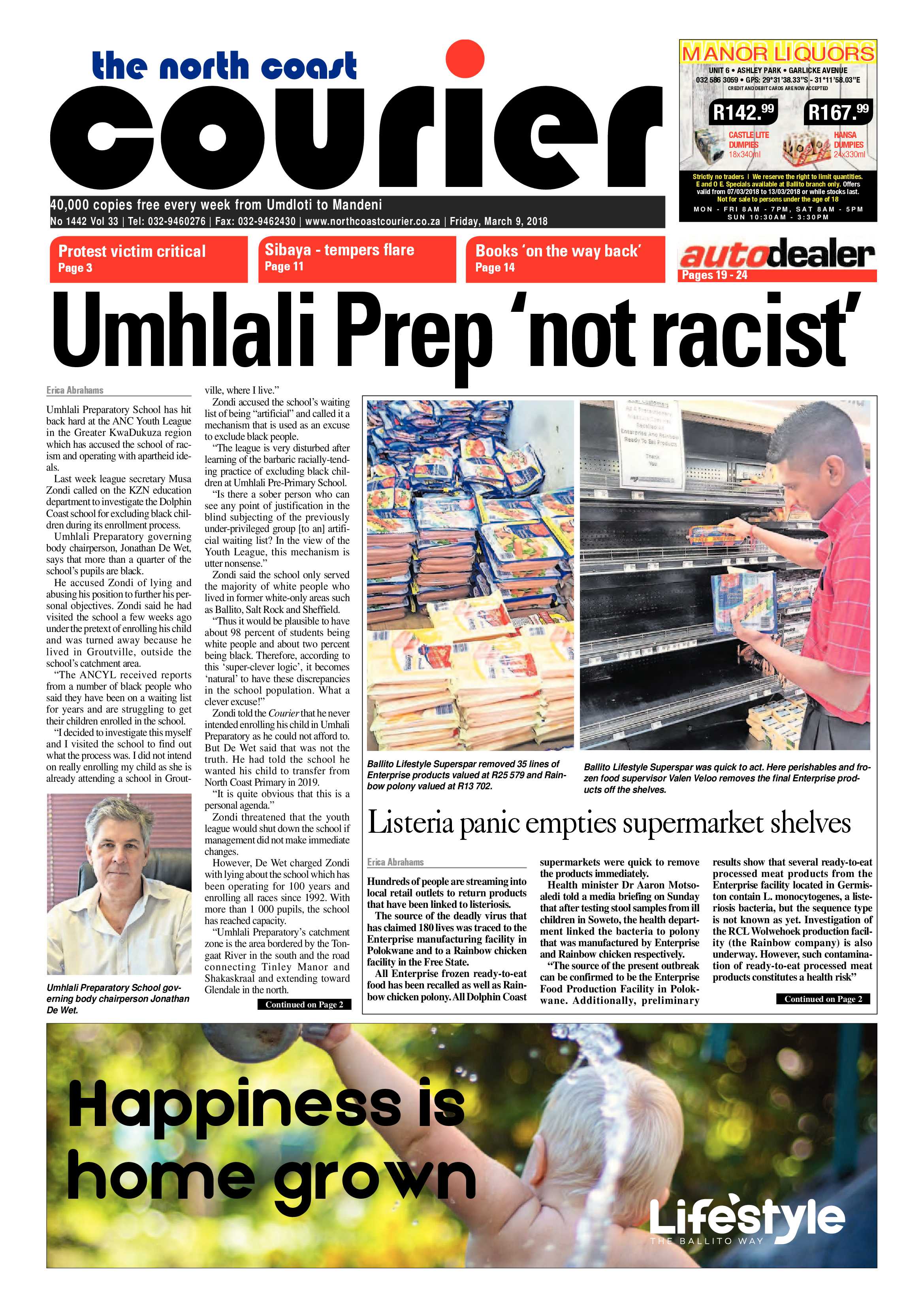 The North Coast Courier – 09 March 2018 page 1