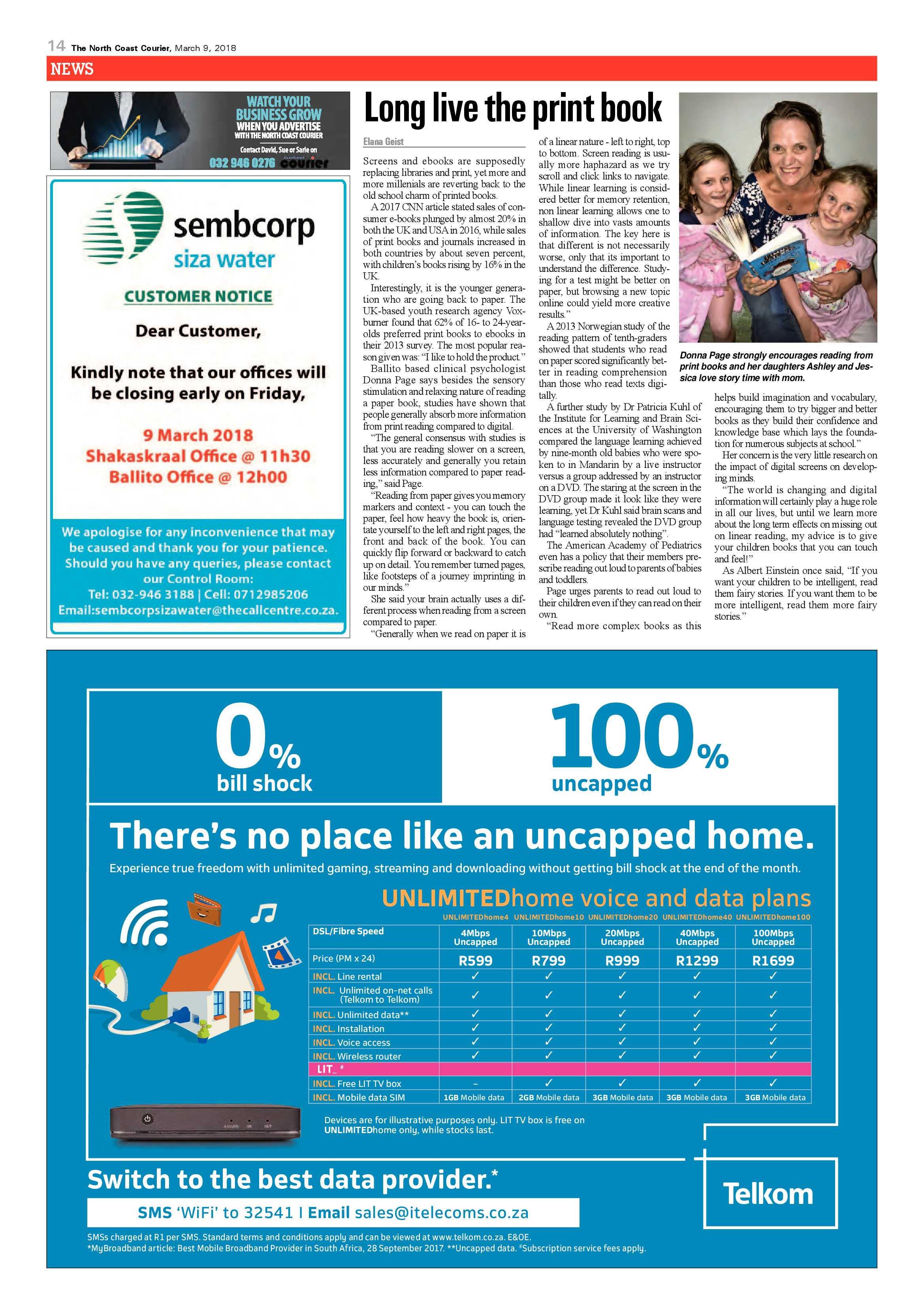 The North Coast Courier – 09 March 2018 page 14