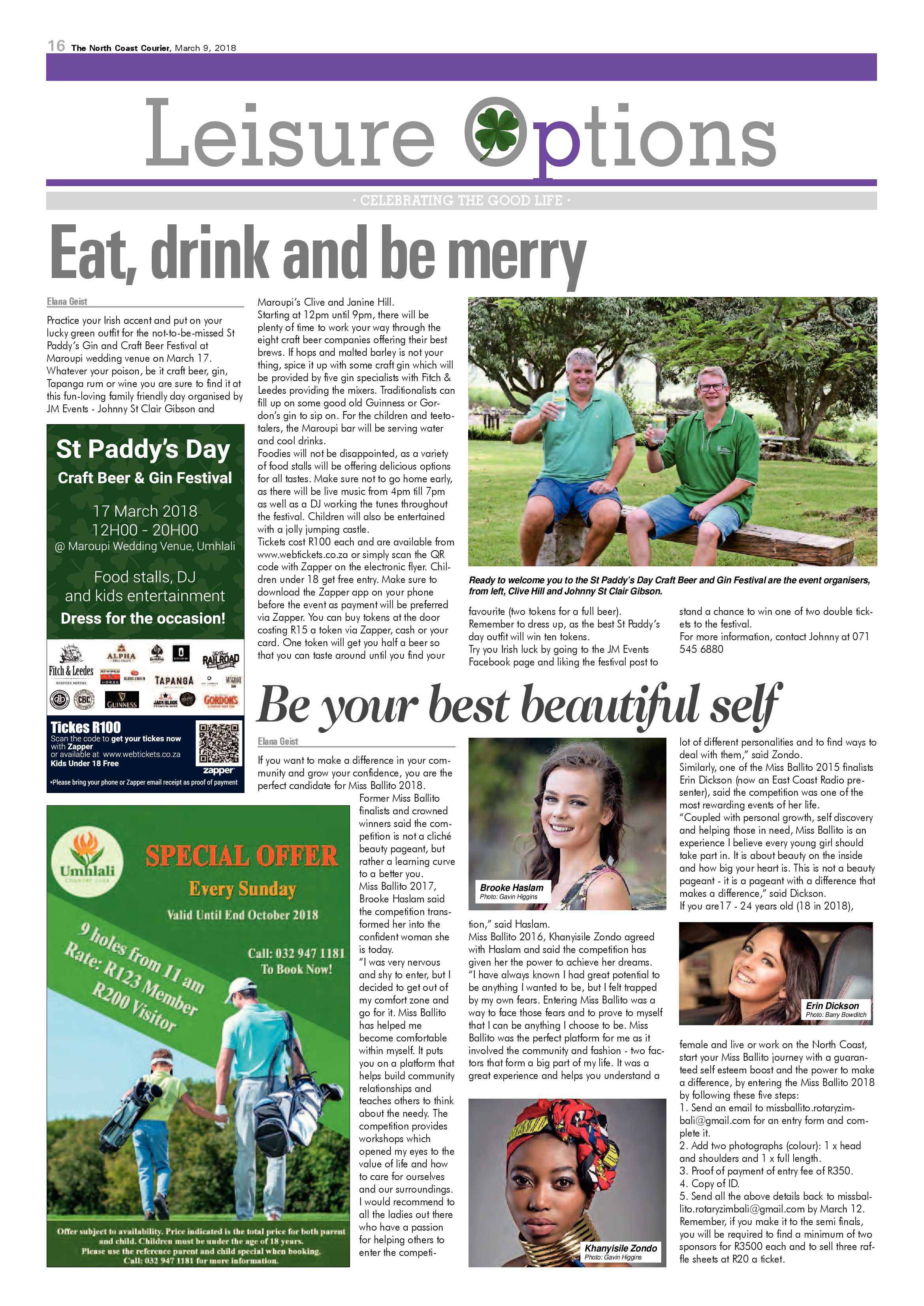 The North Coast Courier – 09 March 2018 page 16