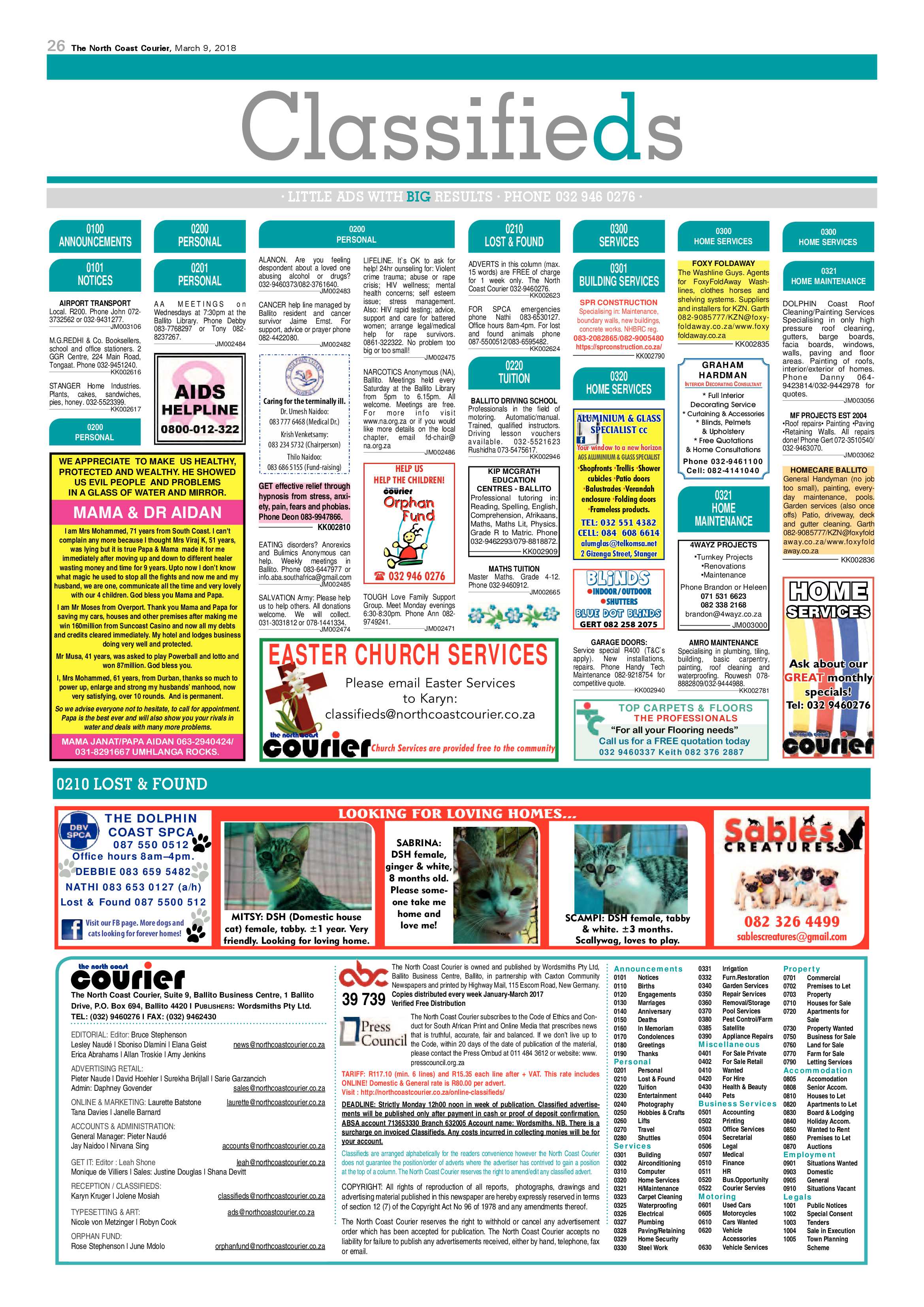 The North Coast Courier – 09 March 2018 page 26