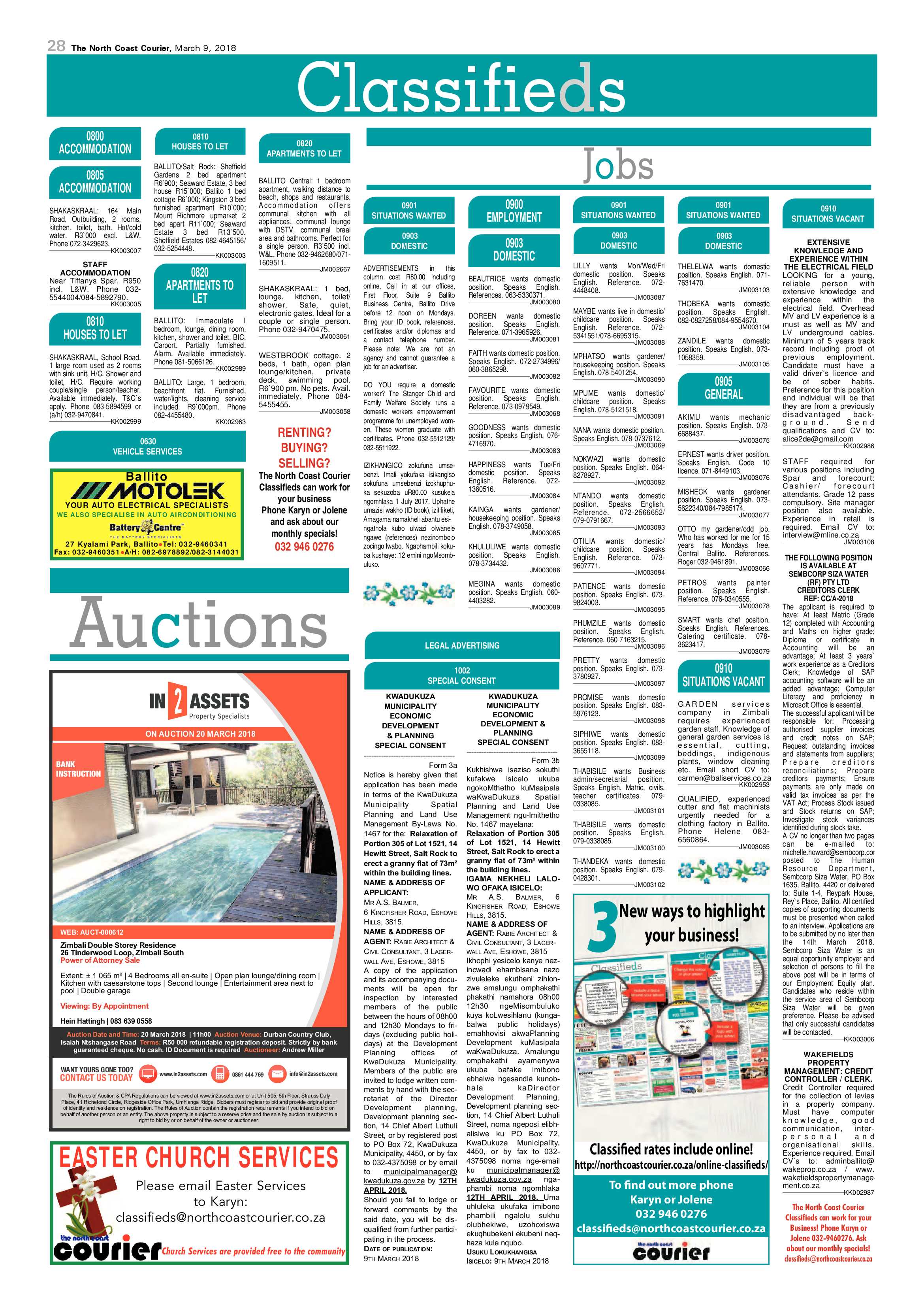 The North Coast Courier – 09 March 2018 page 28