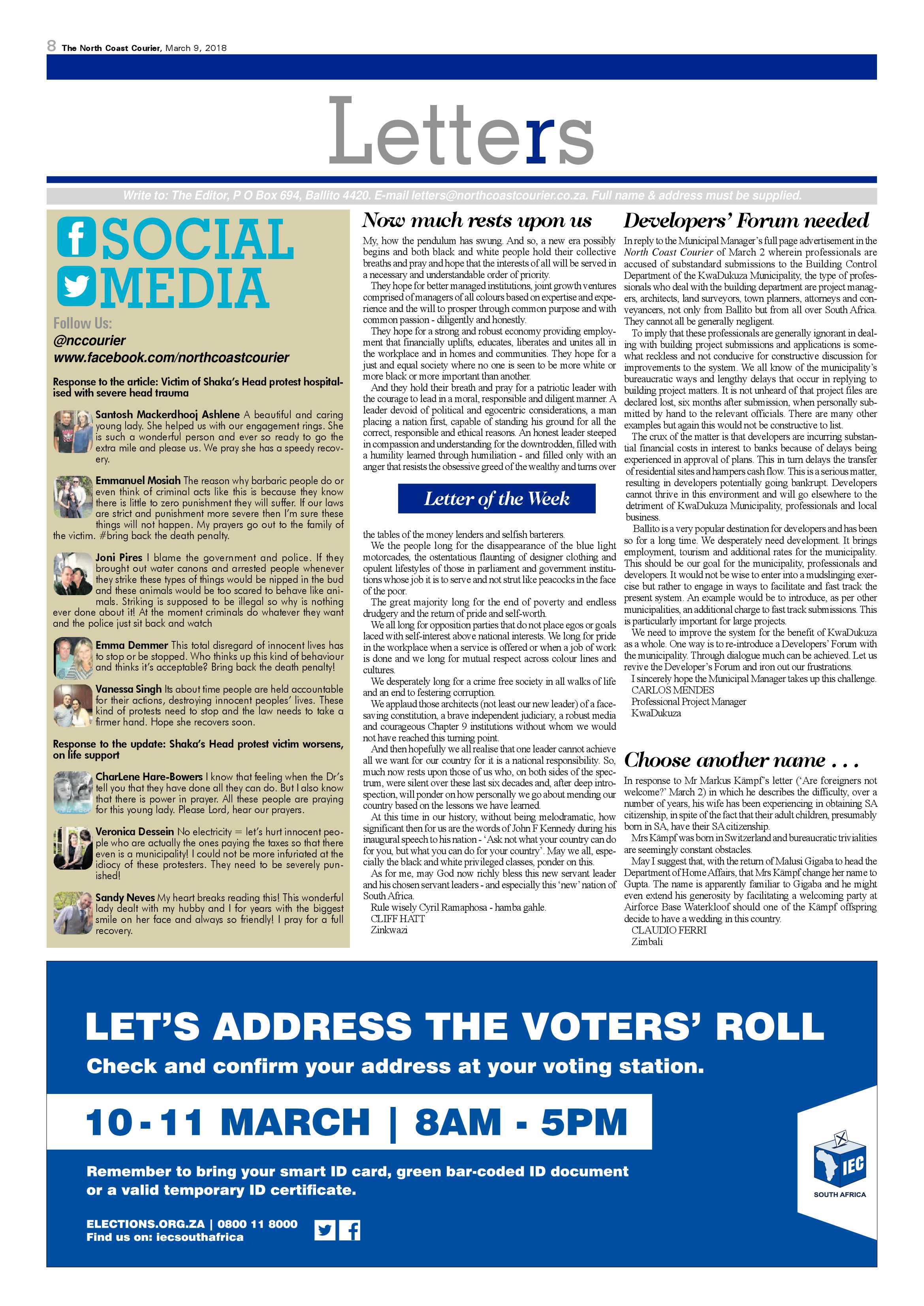 The North Coast Courier – 09 March 2018 page 8