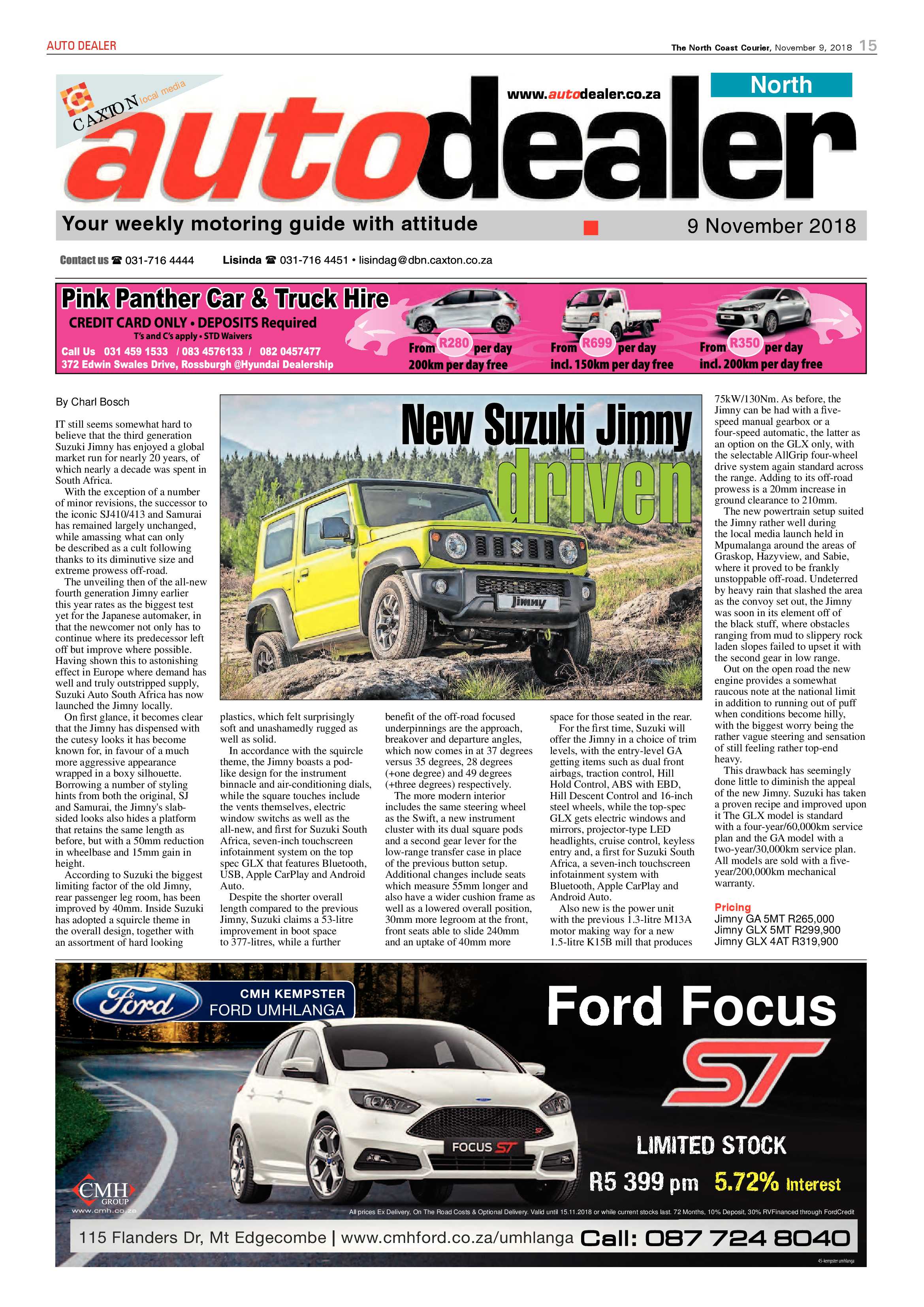The North Coast Courier – 09 November 2018 page 15