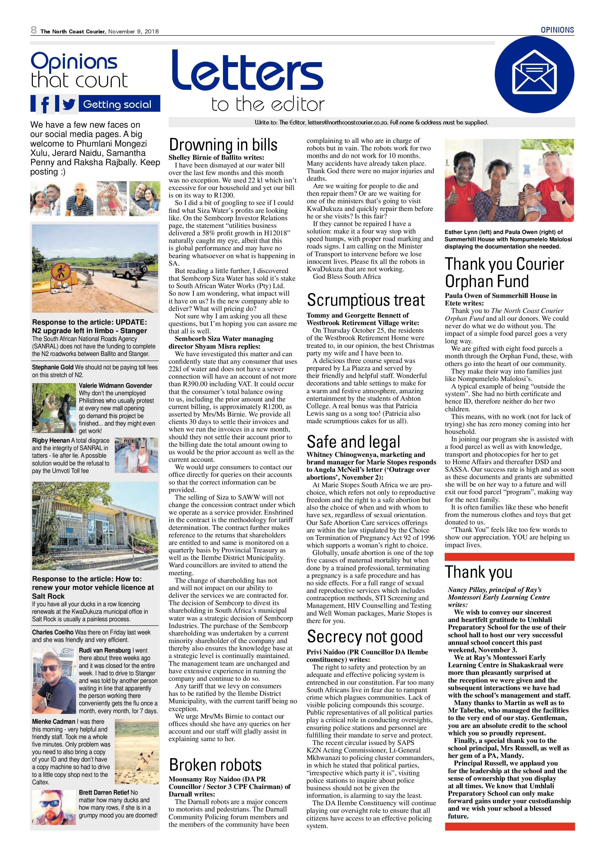 The North Coast Courier – 09 November 2018 page 8