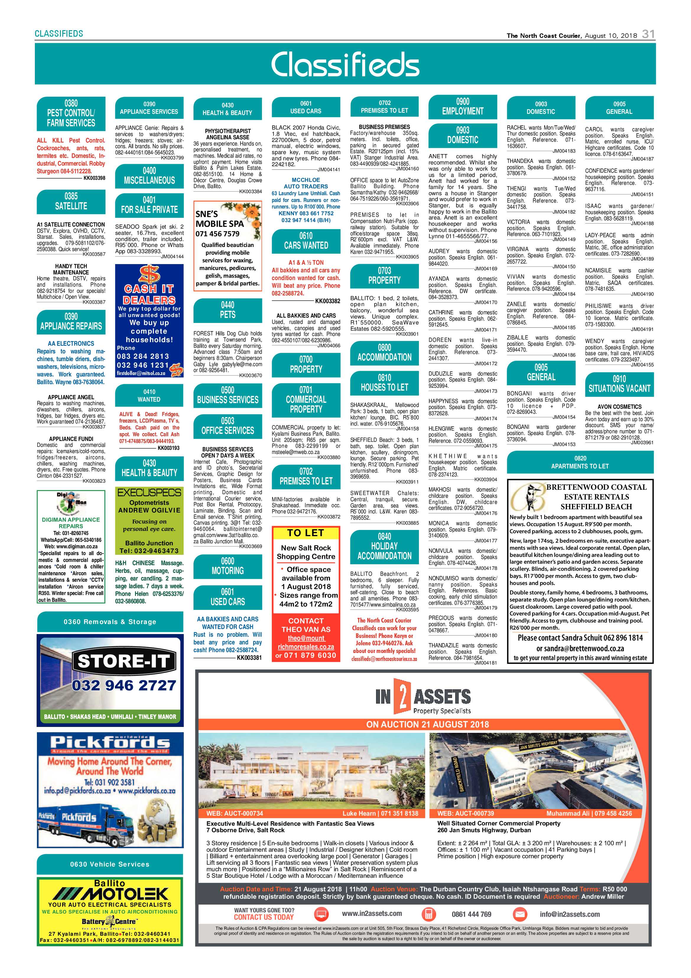 The North Coast Courier – 10 August 2018 page 31