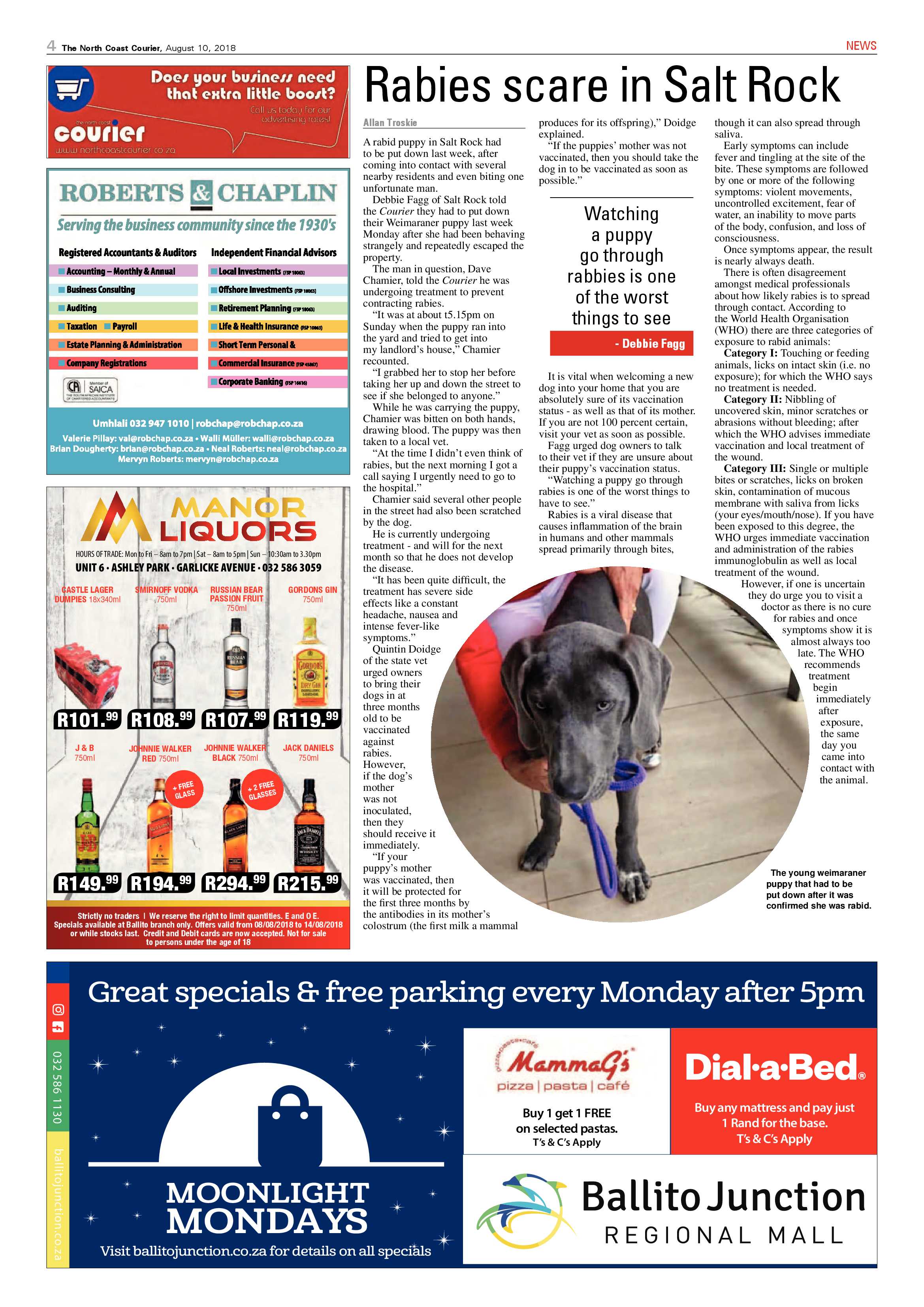 The North Coast Courier – 10 August 2018 page 4