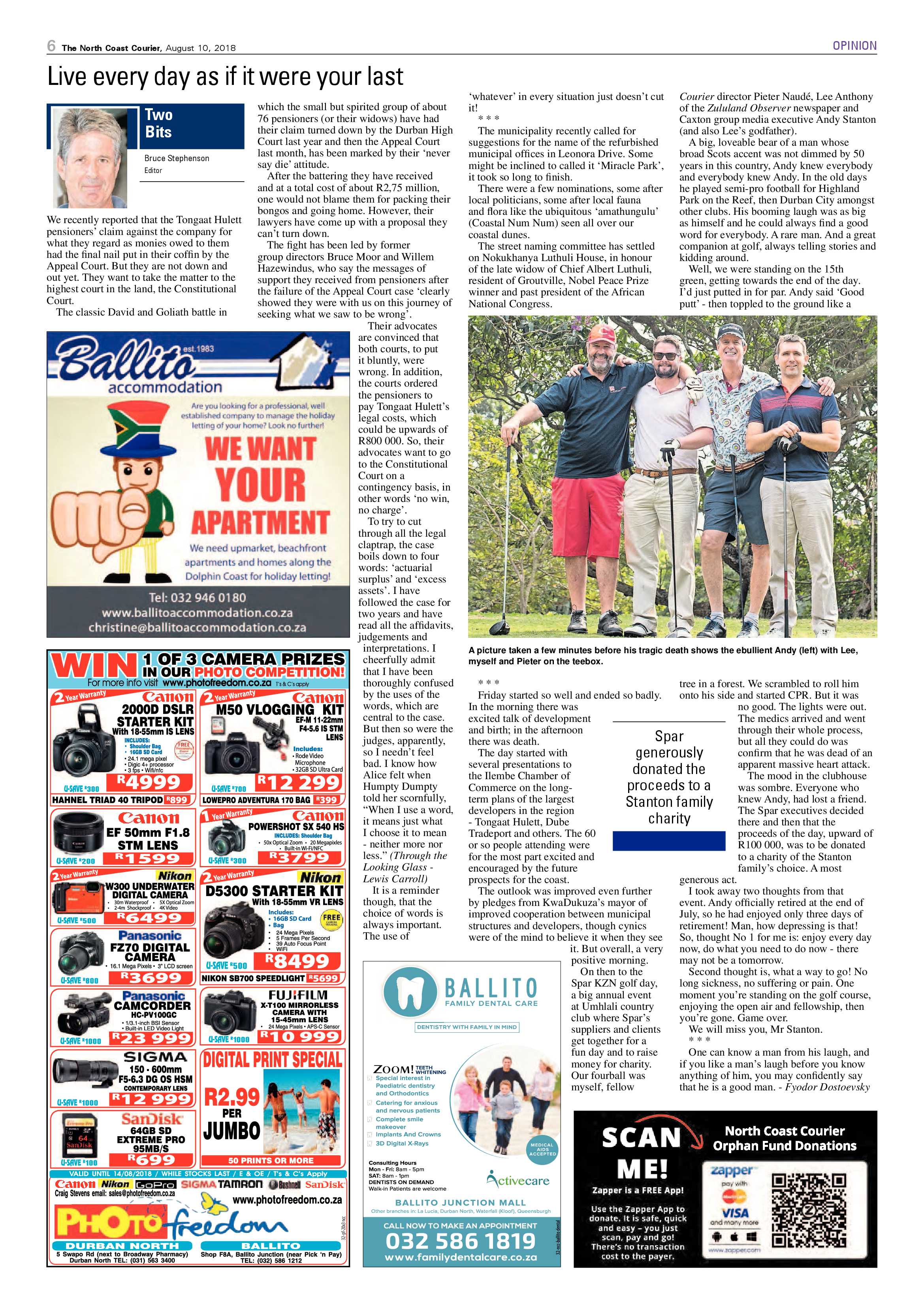 The North Coast Courier – 10 August 2018 page 6