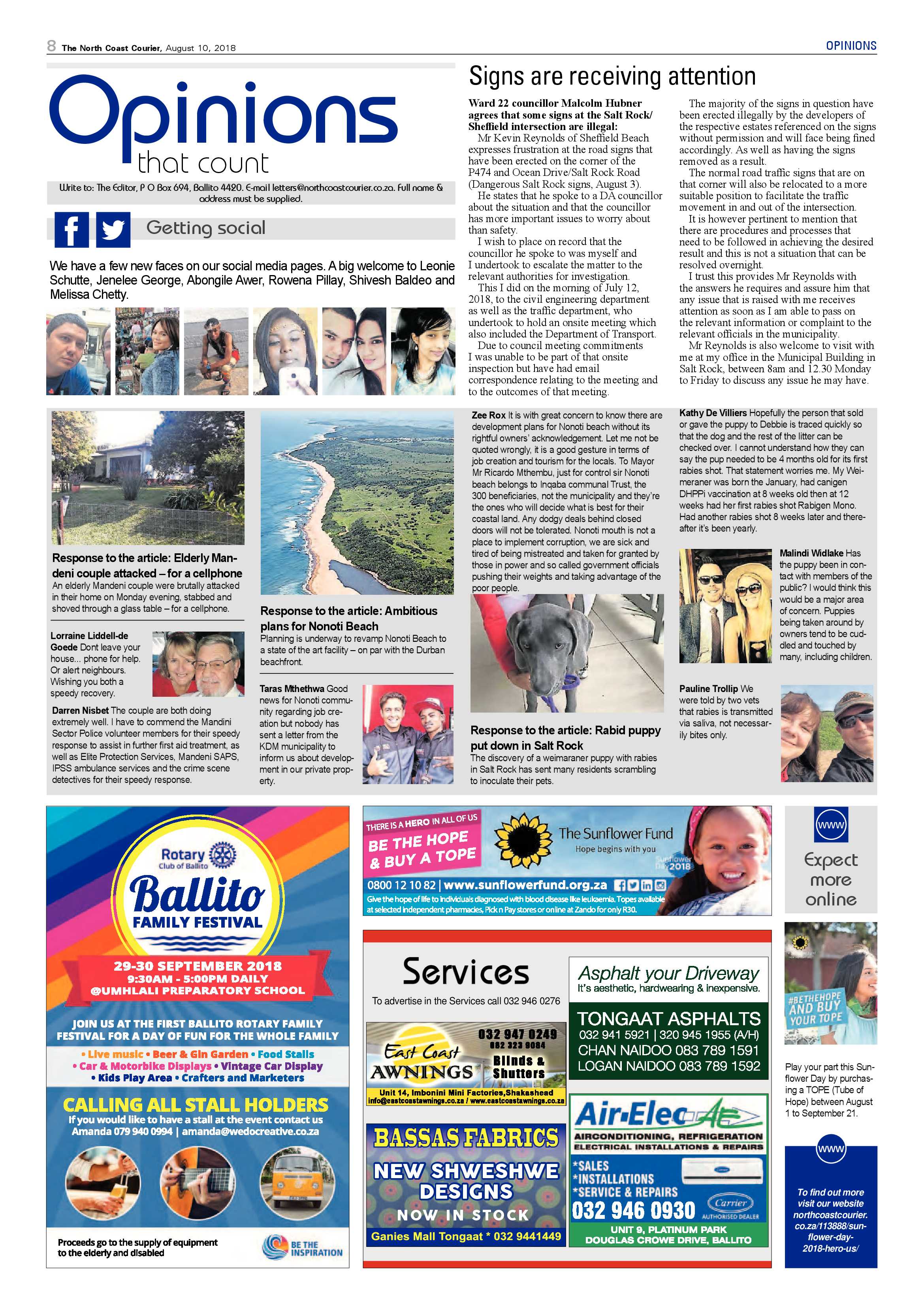 The North Coast Courier – 10 August 2018 page 8