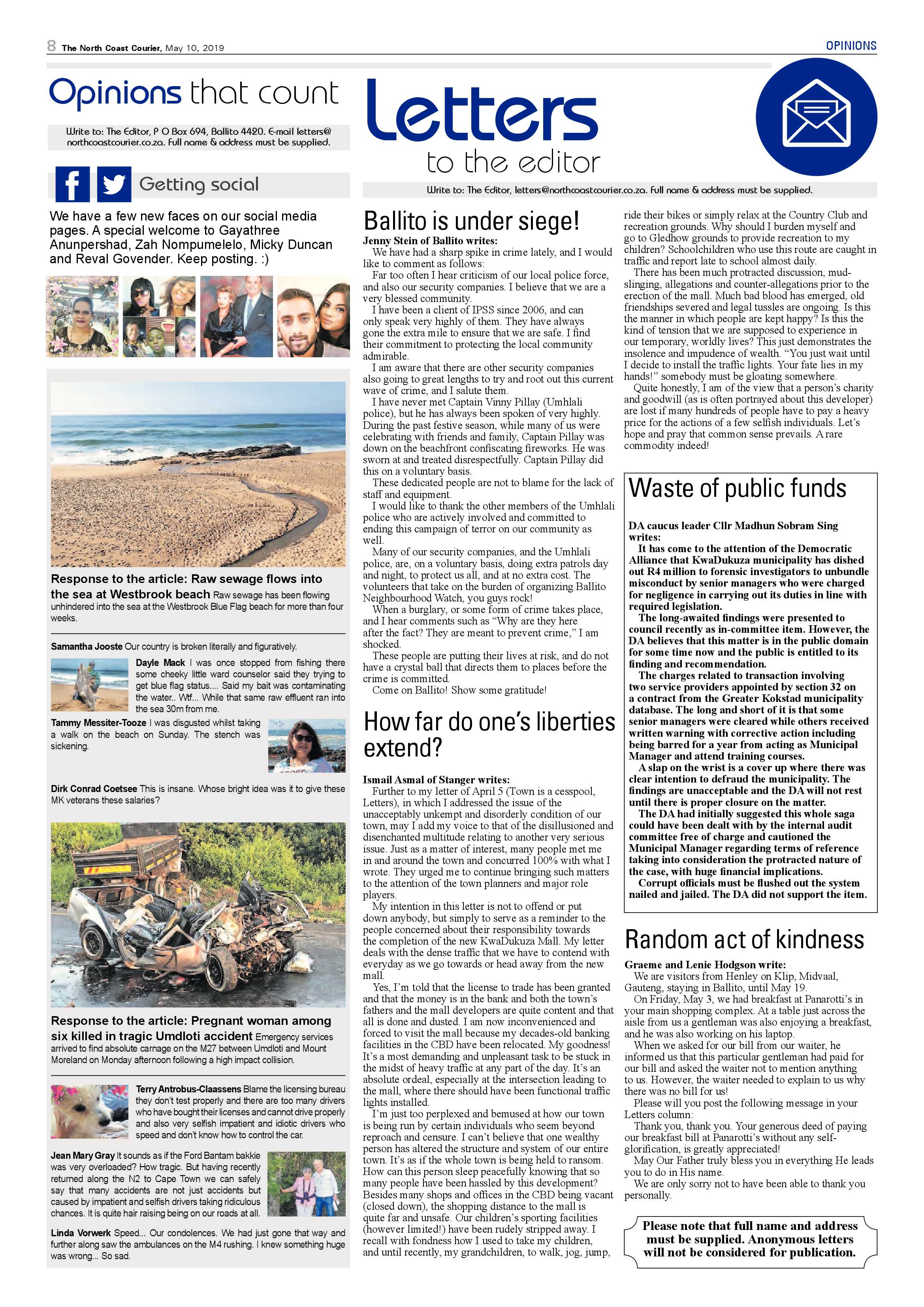 The North Coast Courier – 10 May 2019 page 8