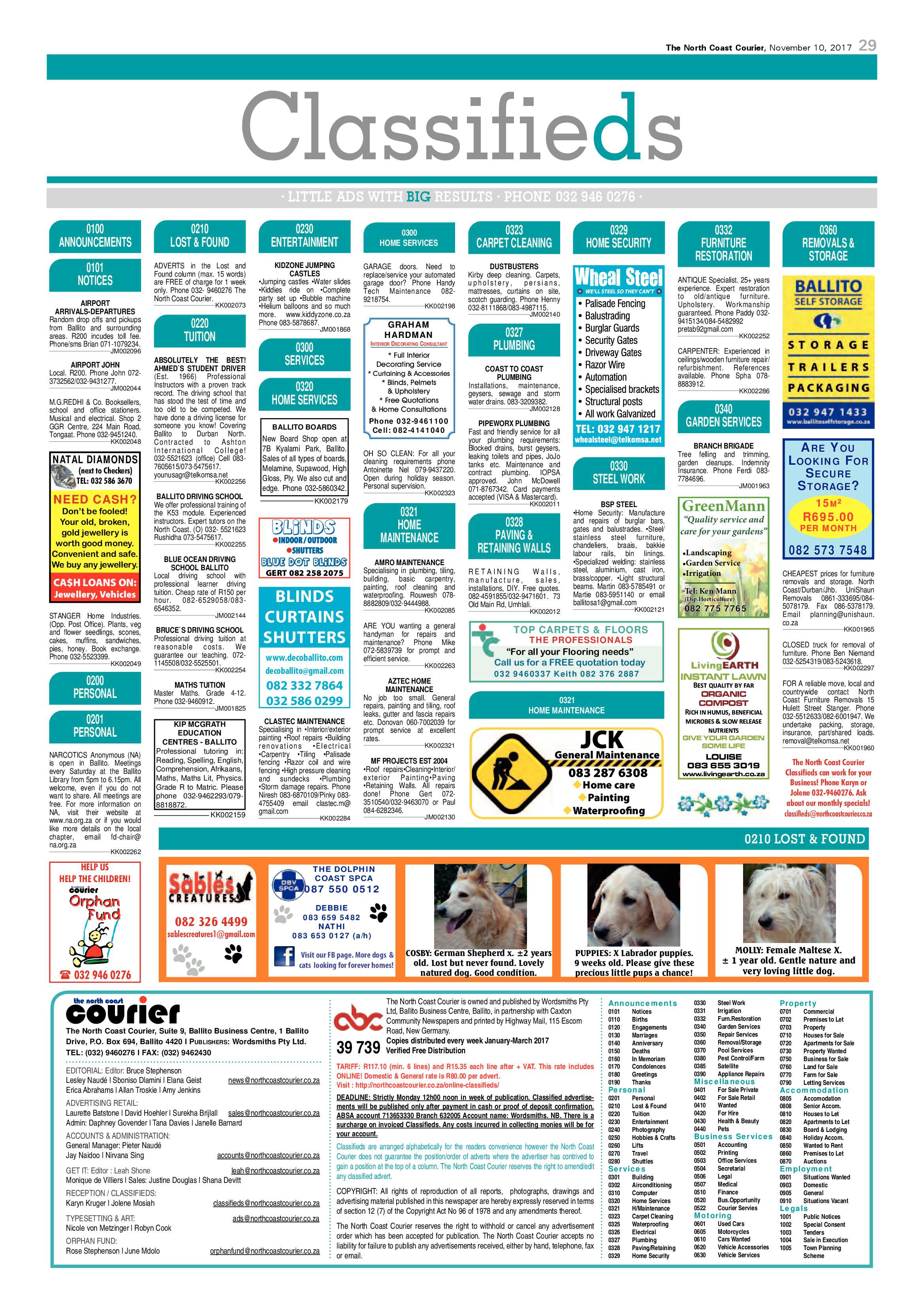 The North Coast Courier – 10 November 2017 page 29