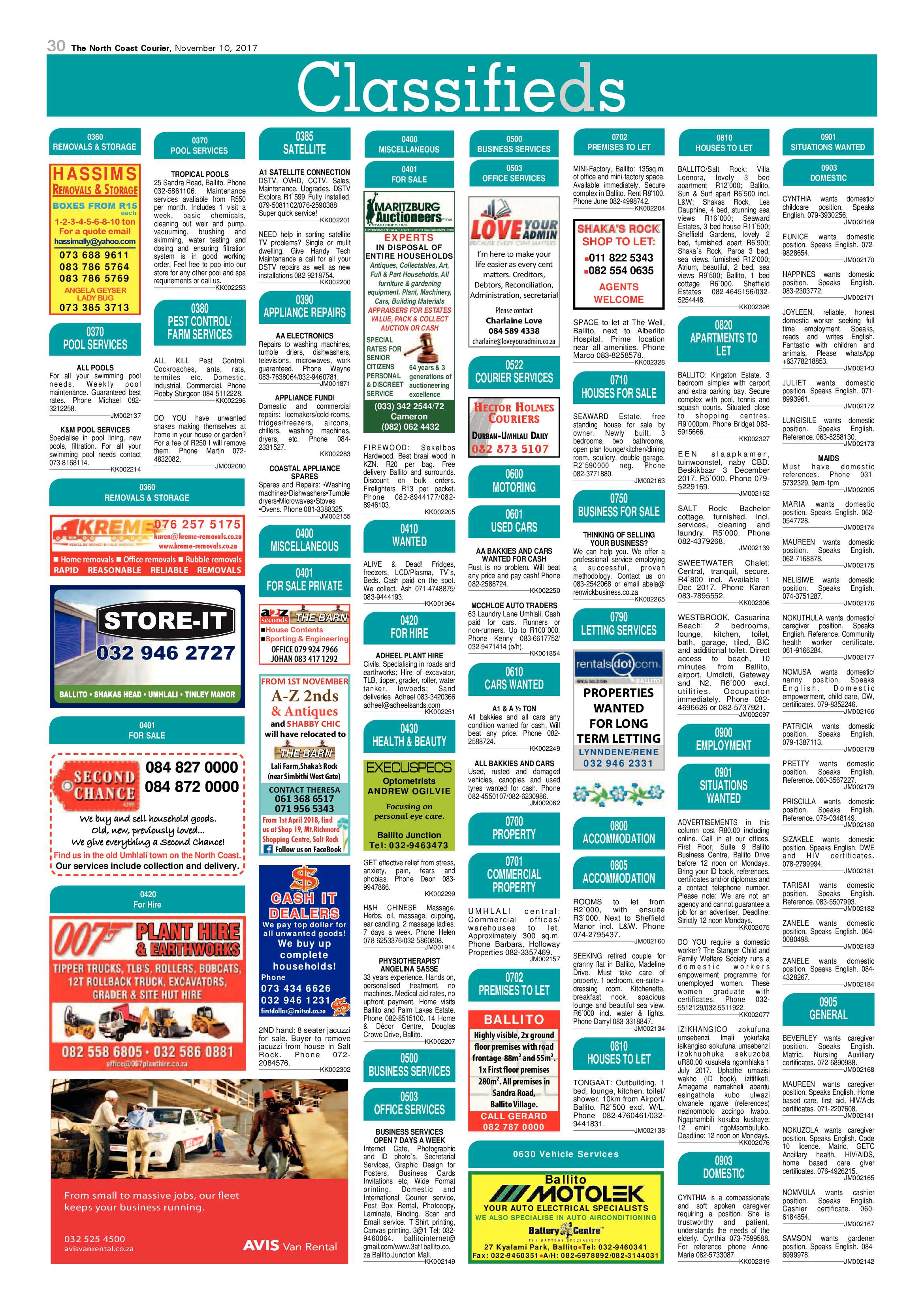 The North Coast Courier – 10 November 2017 page 30