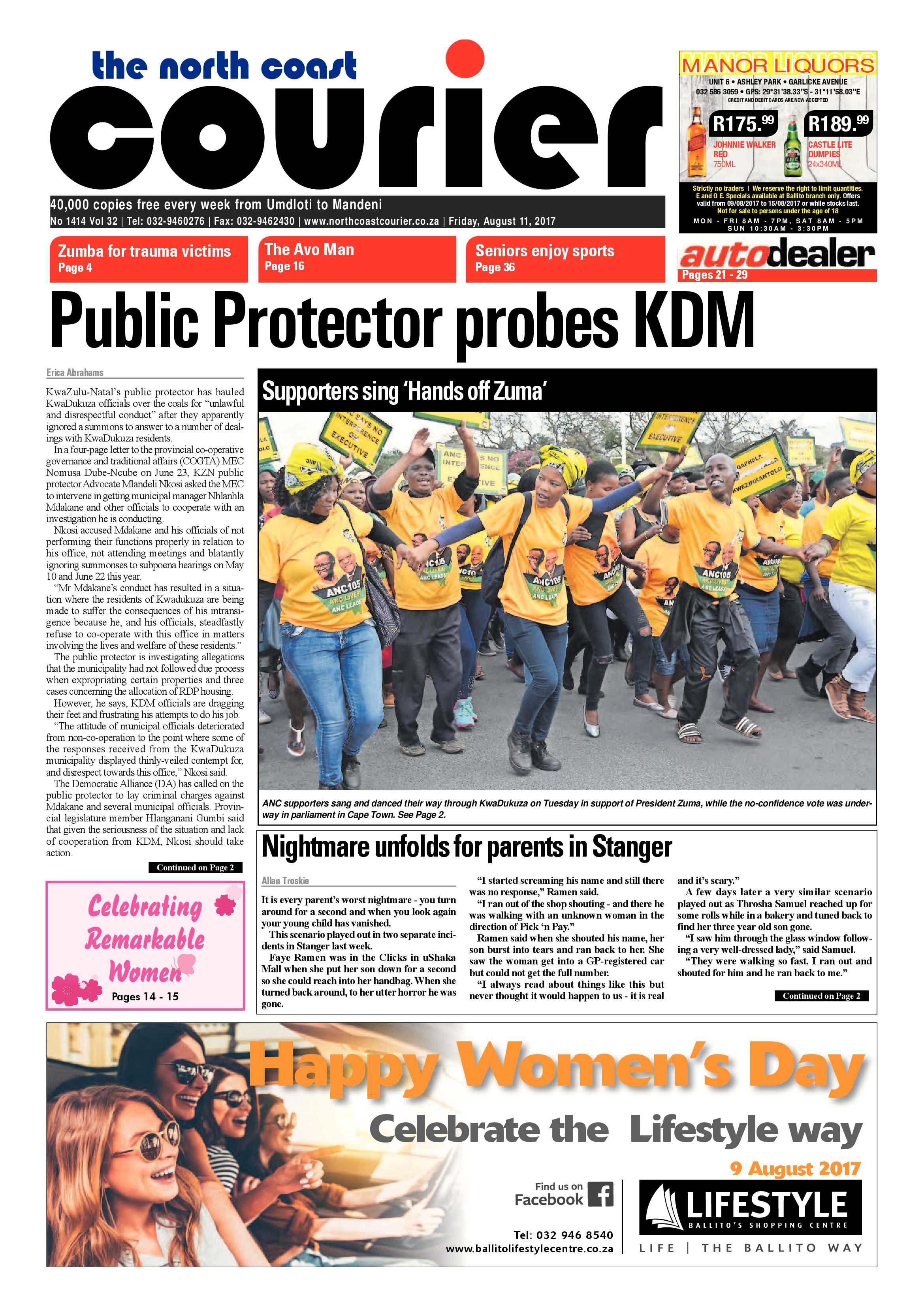 The North Coast Courier – 11 August 2017 page 1