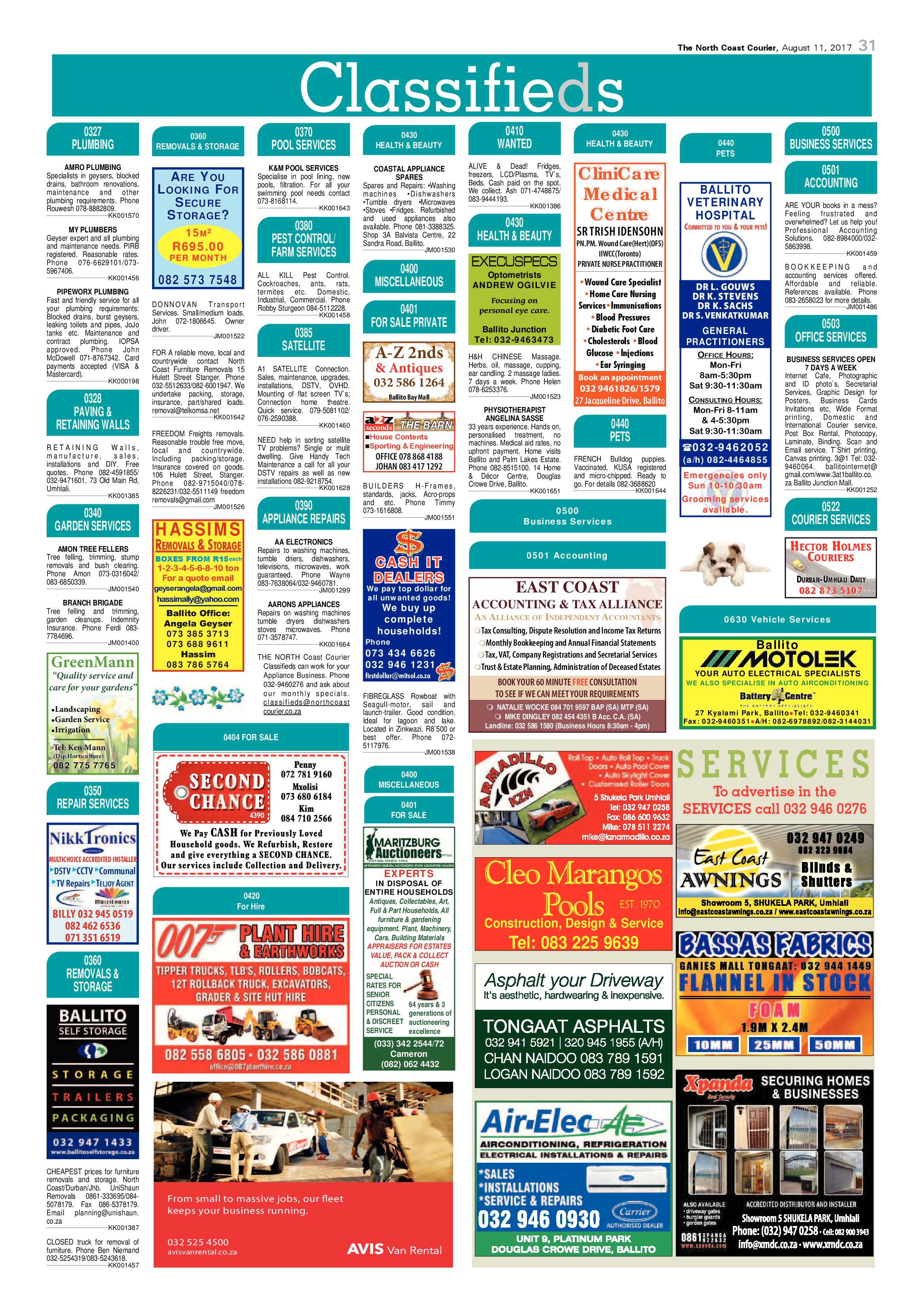 The North Coast Courier – 11 August 2017 page 31