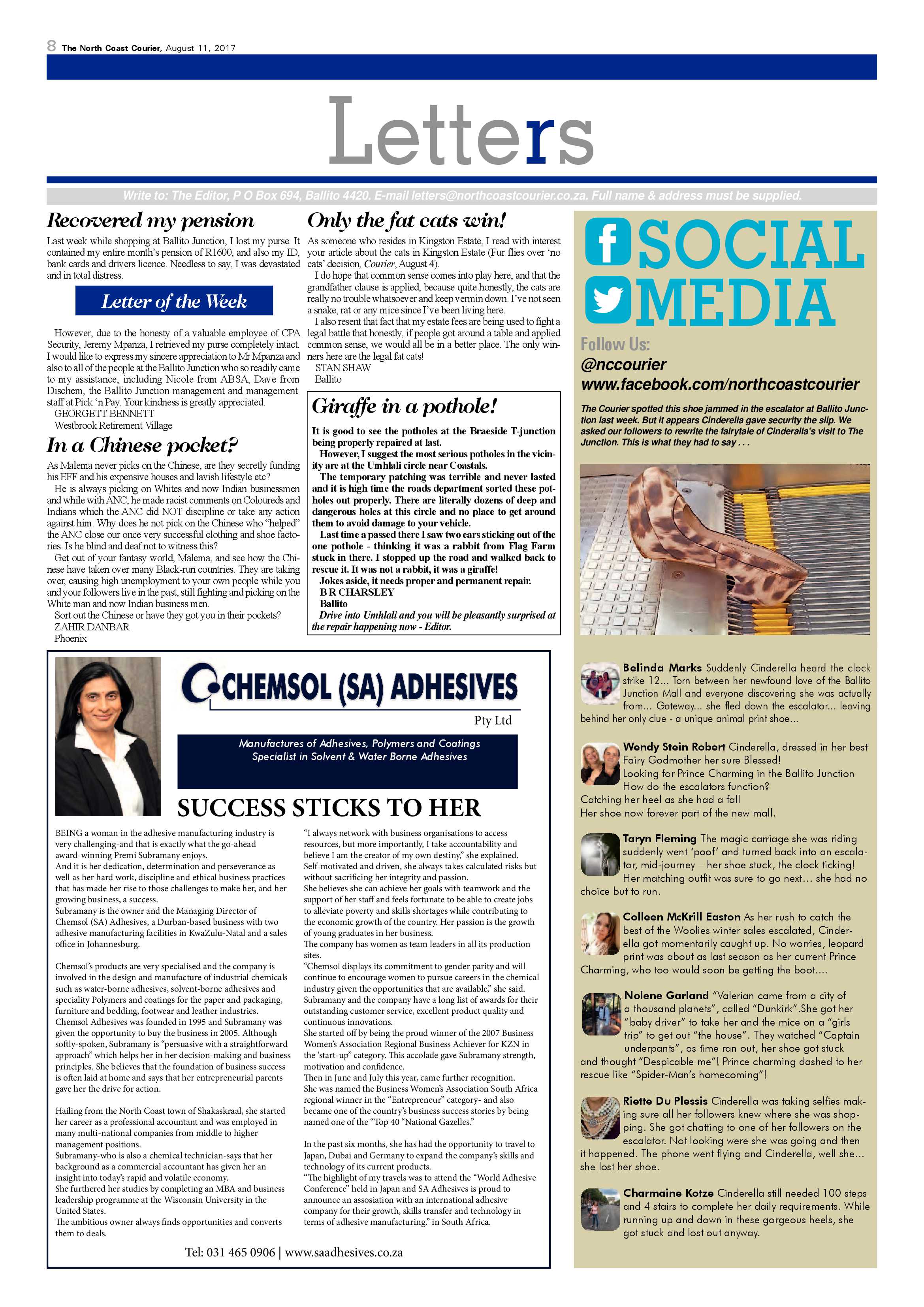 The North Coast Courier – 11 August 2017 page 8