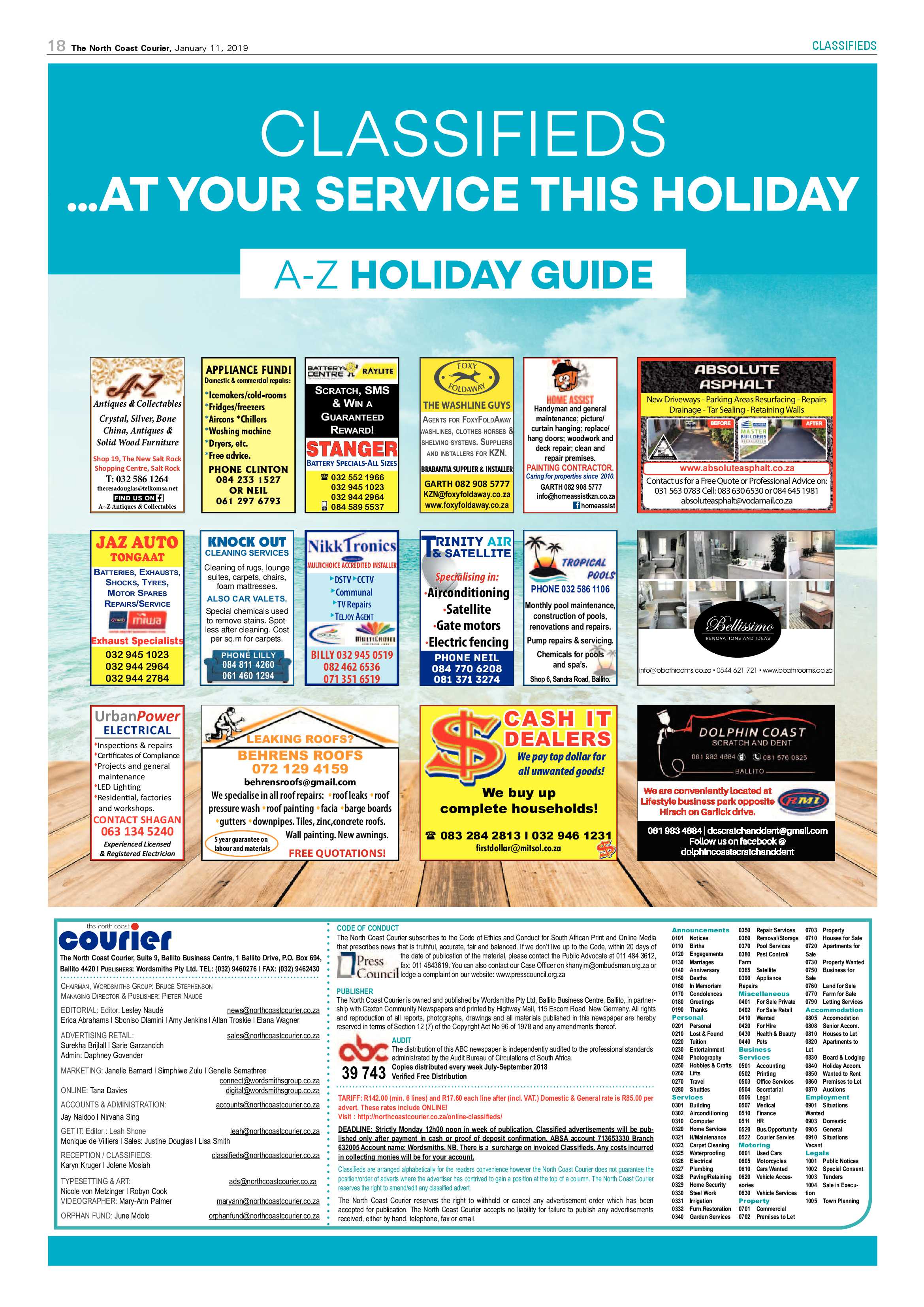 The North Coast Courier – 11 January 2019 page 18