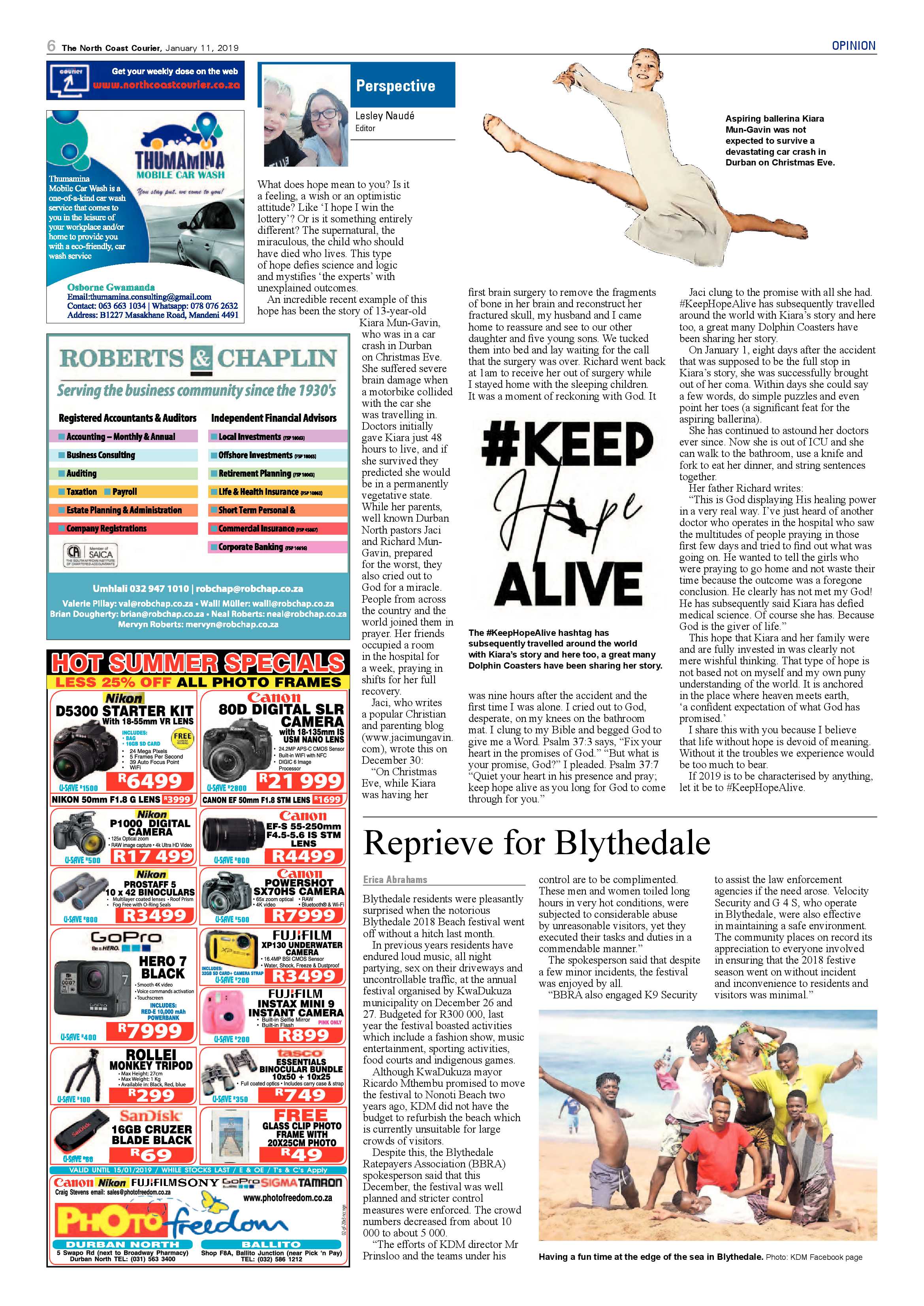 The North Coast Courier – 11 January 2019 page 6