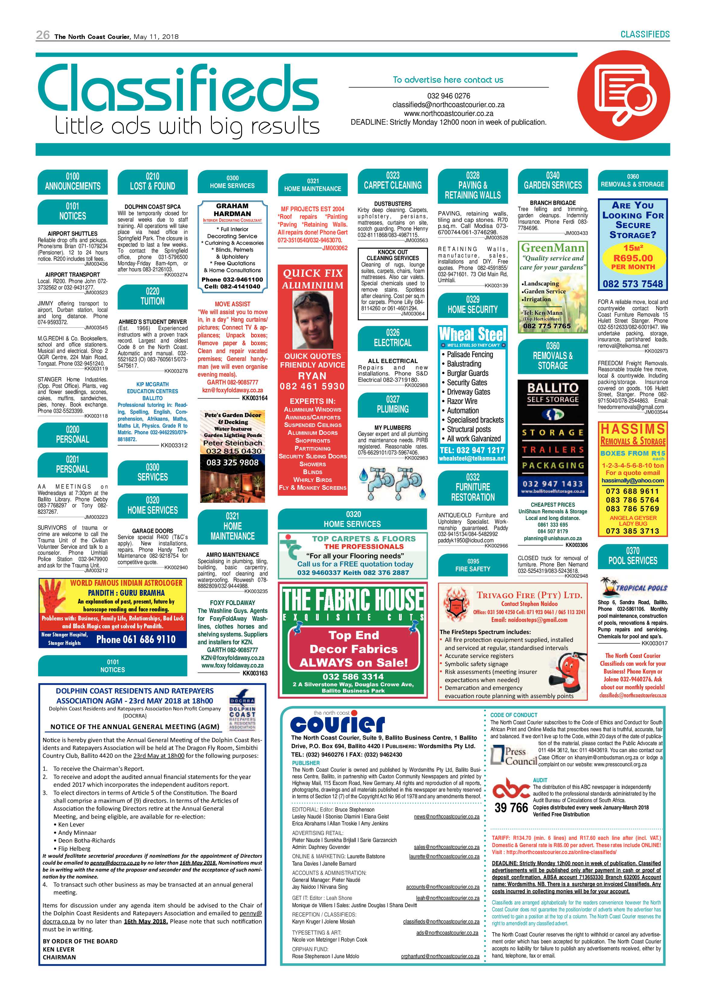 The North Coast Courier – 11 May 2018 page 26