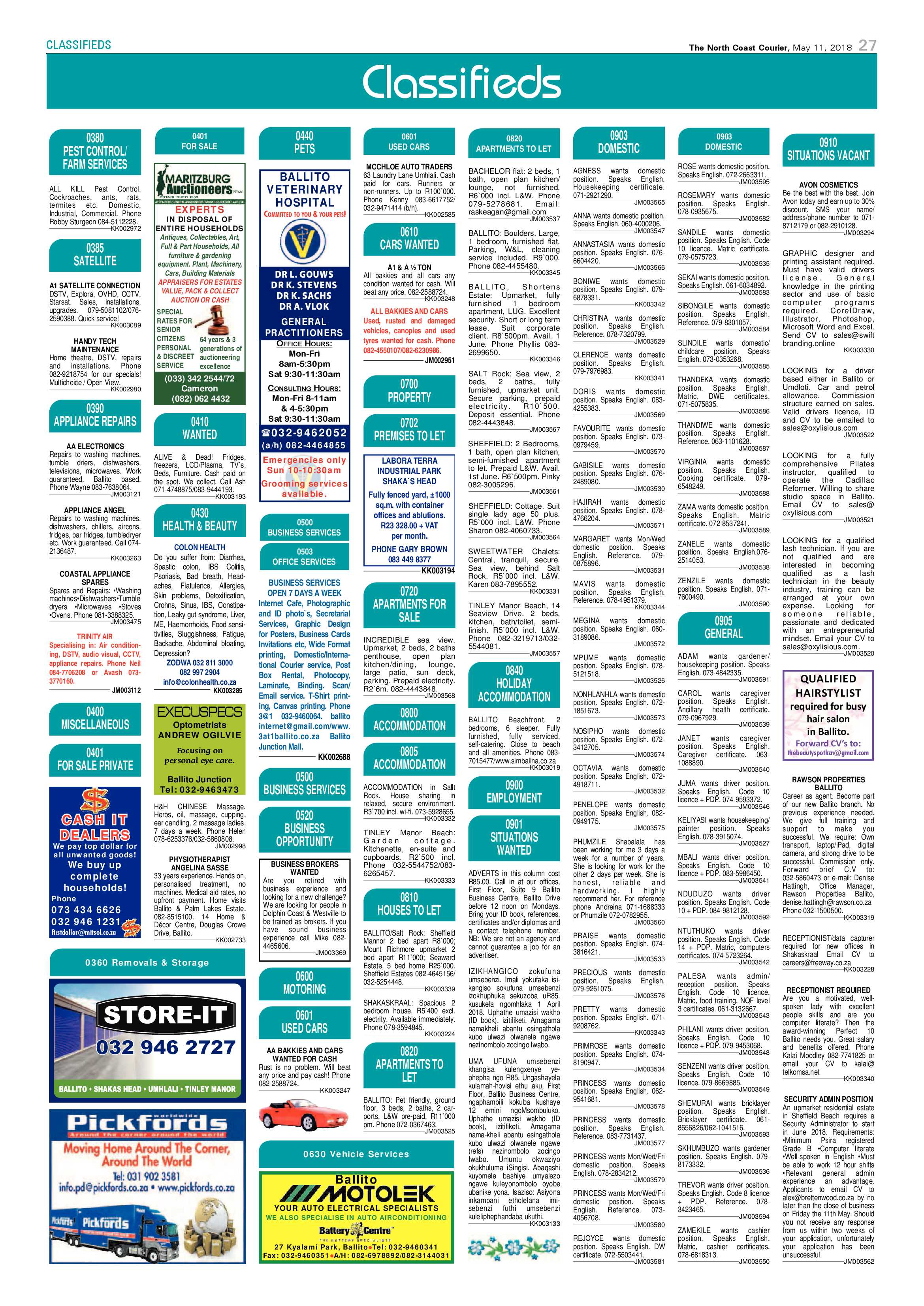 The North Coast Courier – 11 May 2018 page 27