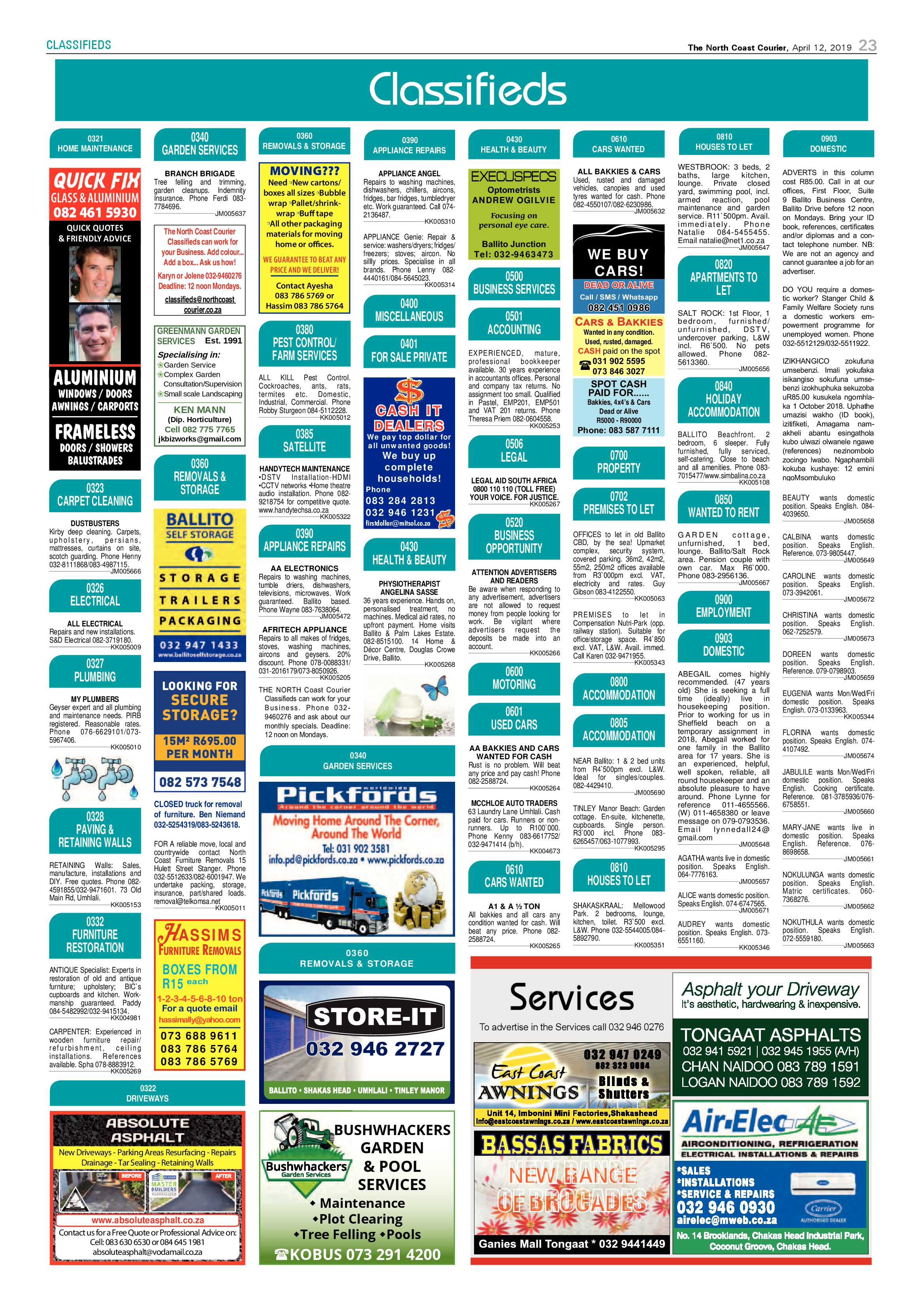 The North Coast Courier – 12 April 2019 page 23