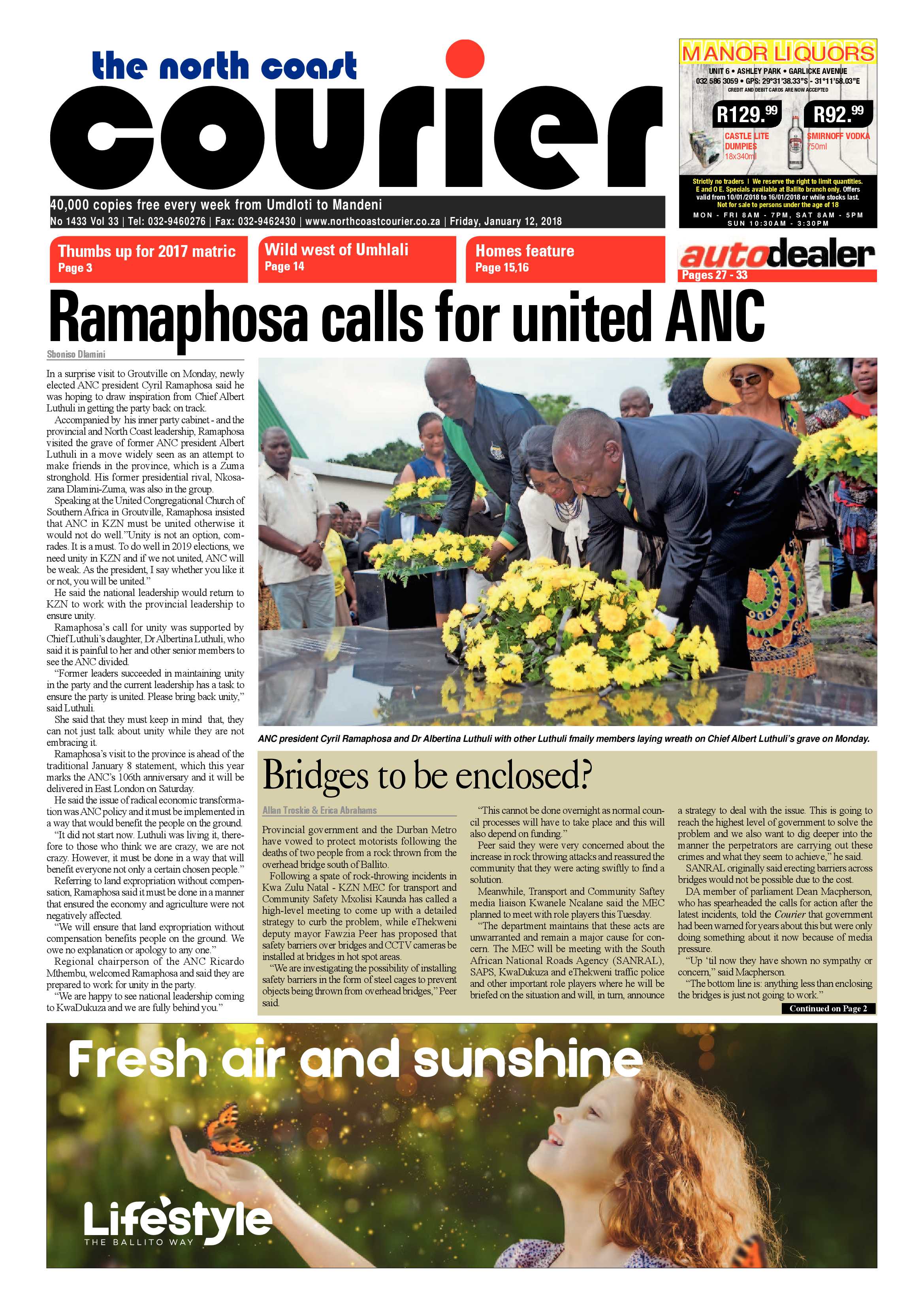 The North Coast Courier – 12 January 2018 page 1