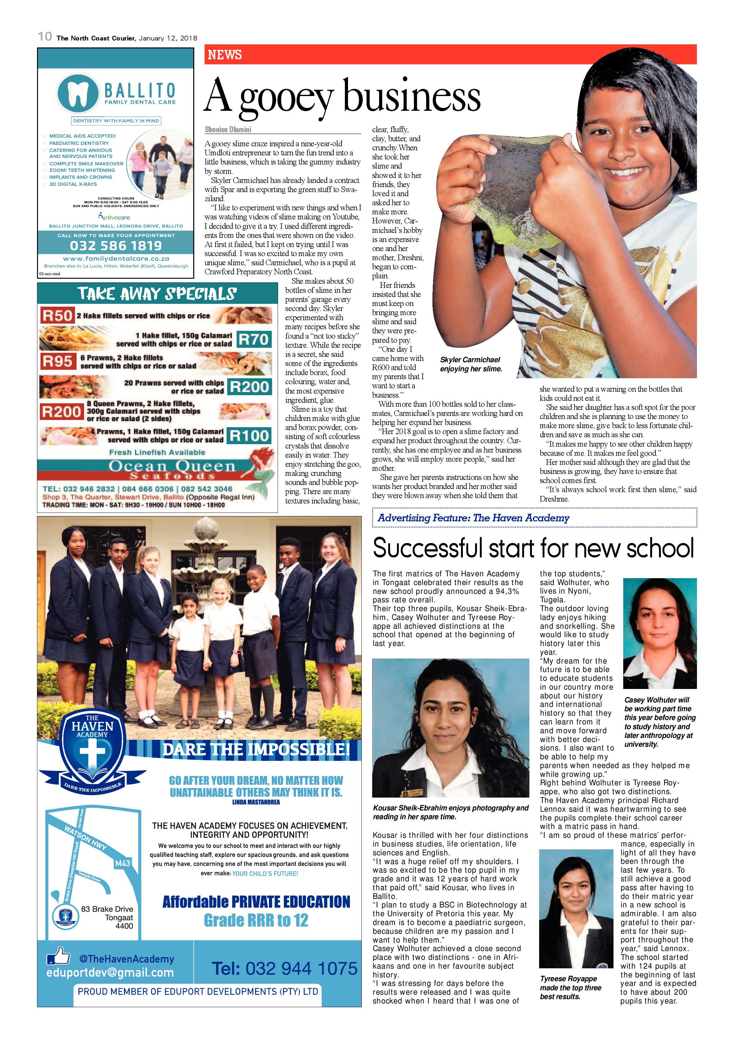 The North Coast Courier – 12 January 2018 page 10
