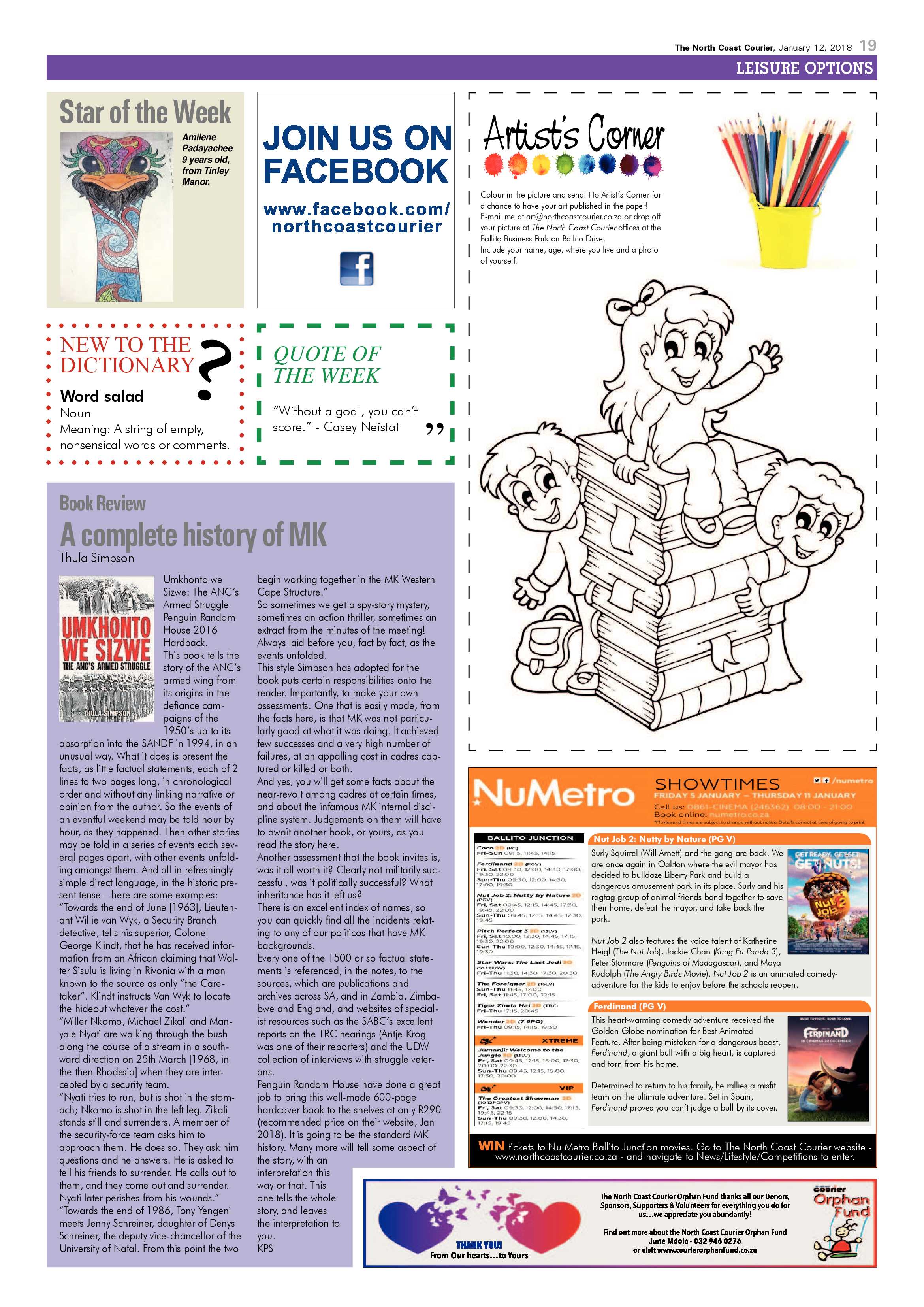 The North Coast Courier – 12 January 2018 page 19