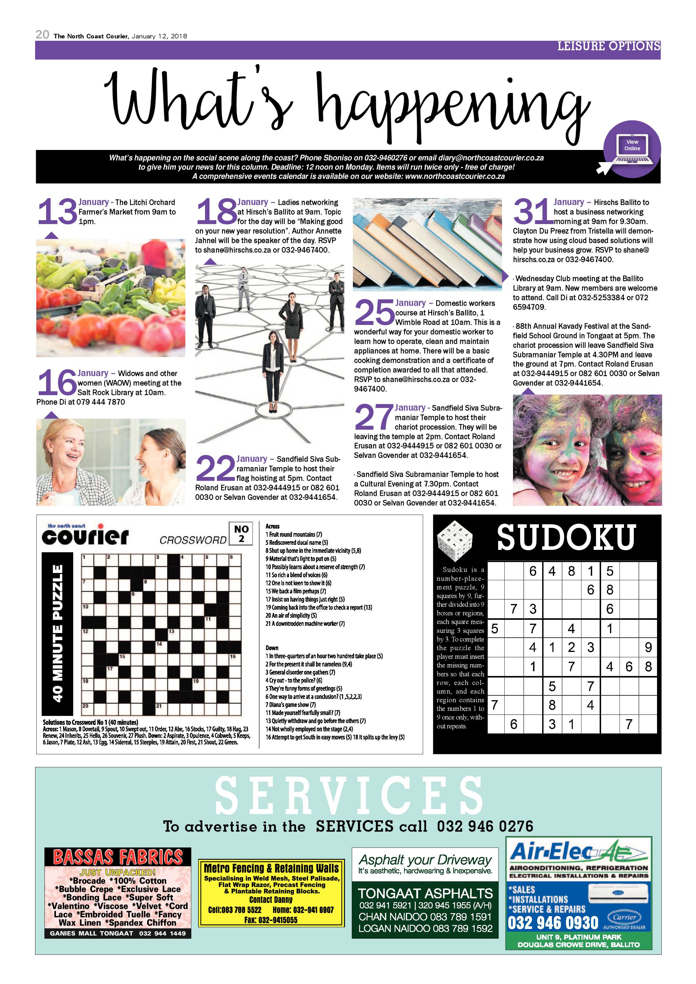 The North Coast Courier – 12 January 2018 page 20