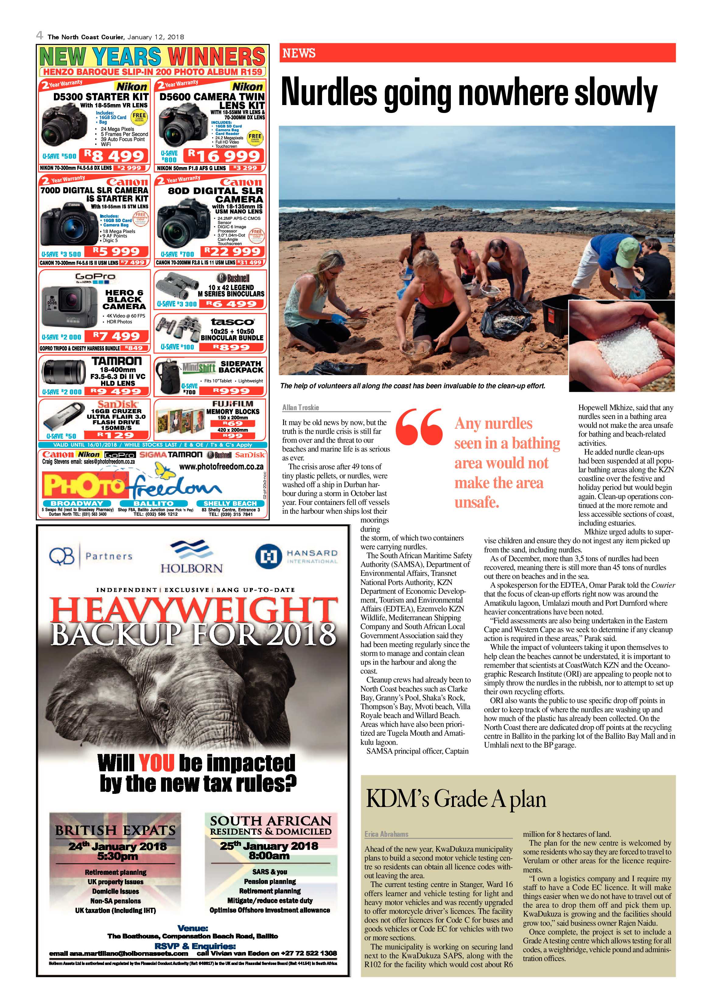 The North Coast Courier – 12 January 2018 page 4