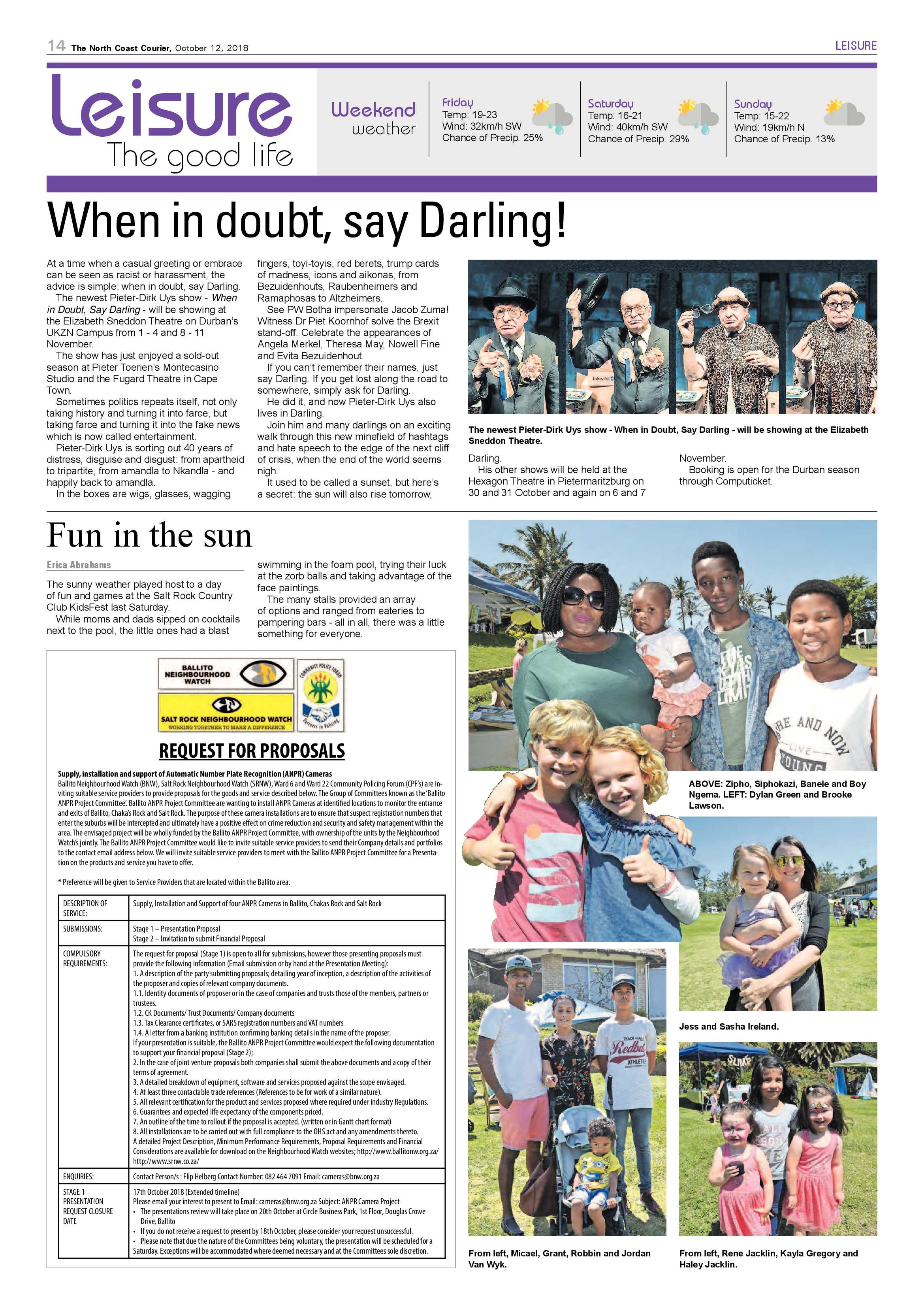 The North Coast Courier – 12 October 2018 page 14