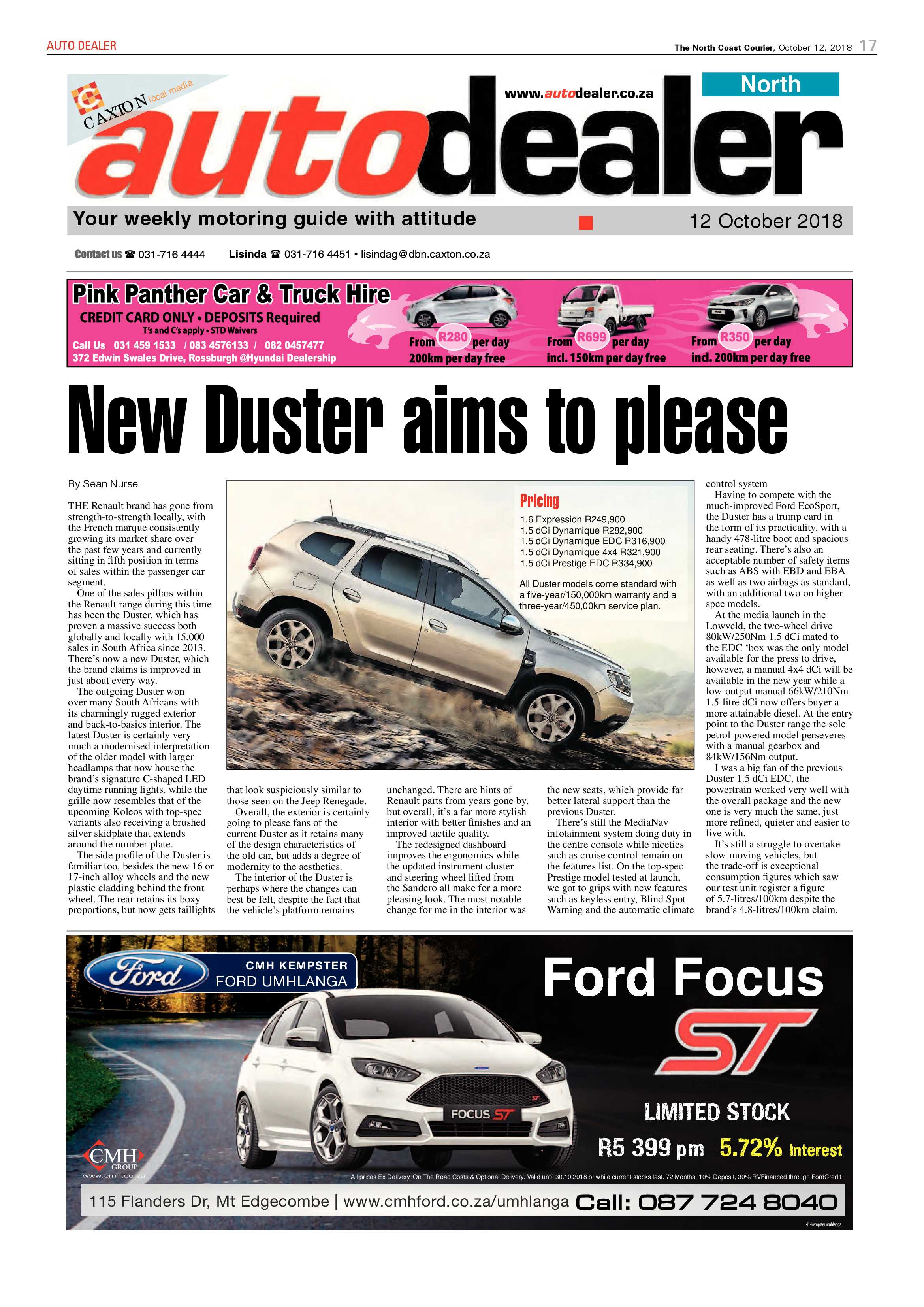 The North Coast Courier – 12 October 2018 page 17