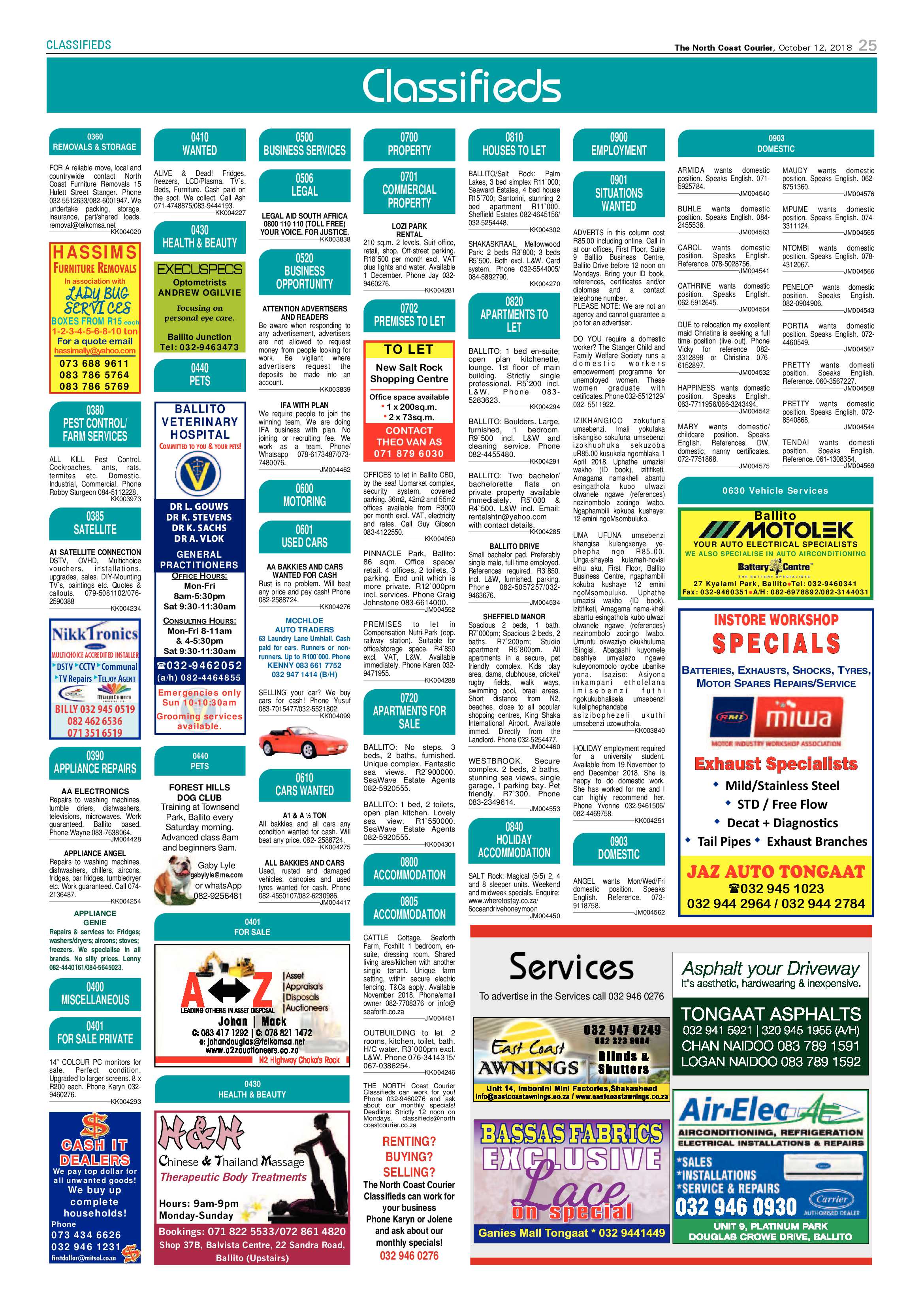 The North Coast Courier – 12 October 2018 page 25