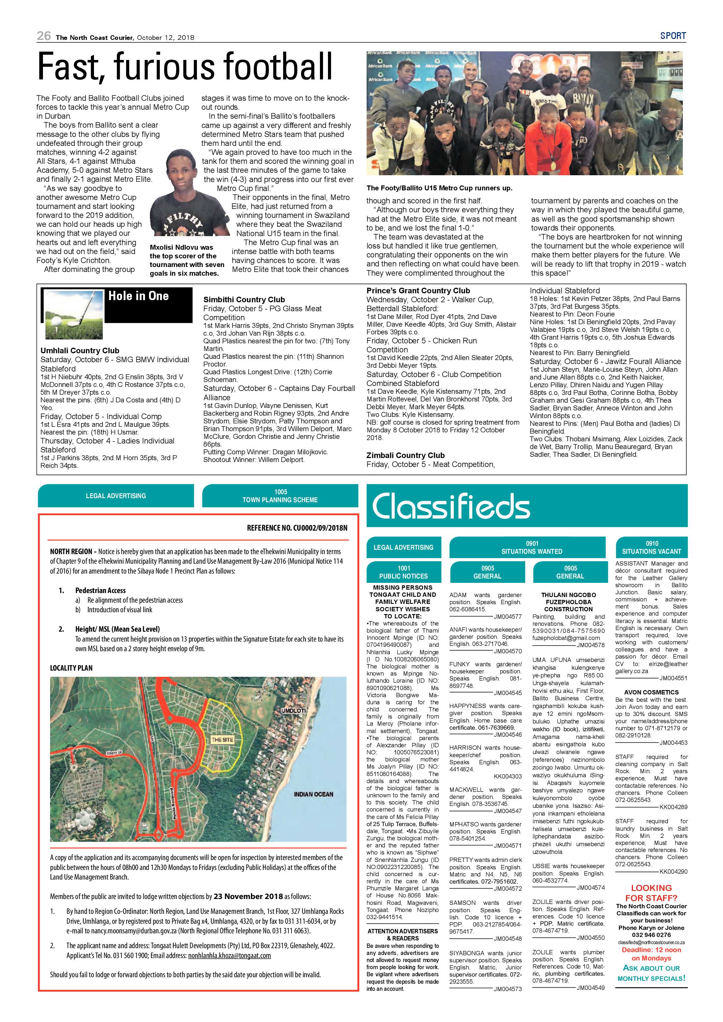 The North Coast Courier – 12 October 2018 page 26