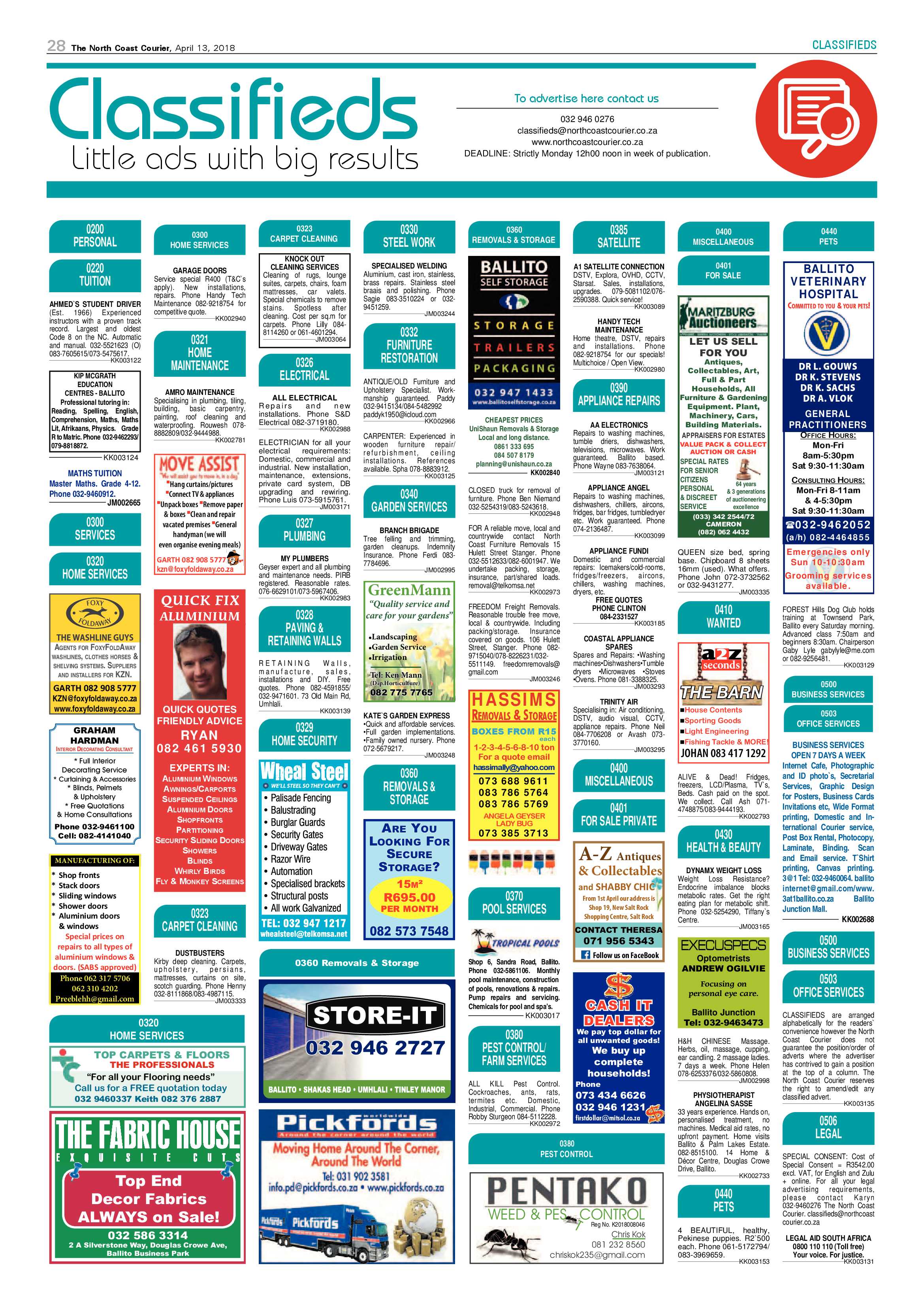 The North Coast Courier – 13 April 2018 page 28