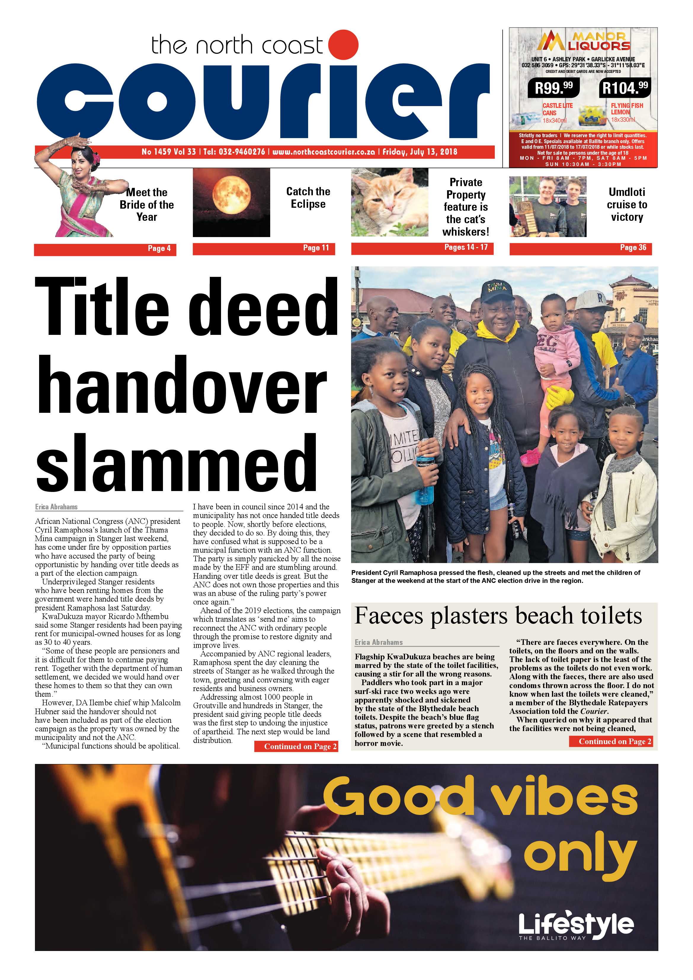 The North Coast Courier – 13 July 2018 page 1